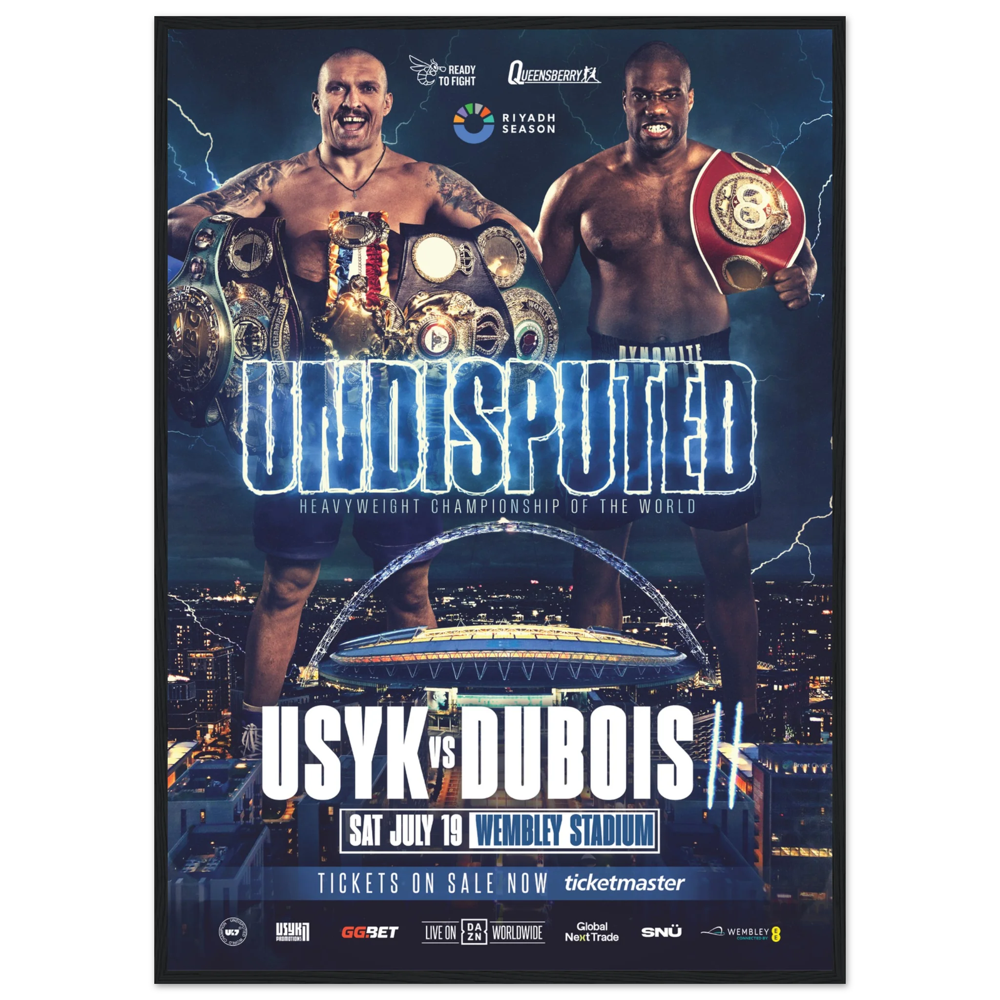 Oleksandr Usyk vs Daniel Dubois II - Framed Fight Night Official Poster