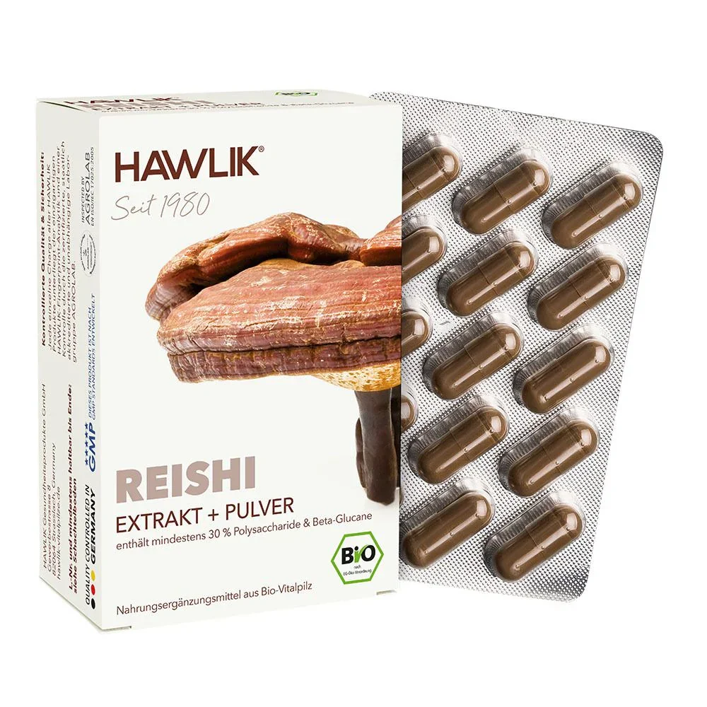 HAWLIK Bio Reishi Extrakt + Pulver Kapseln