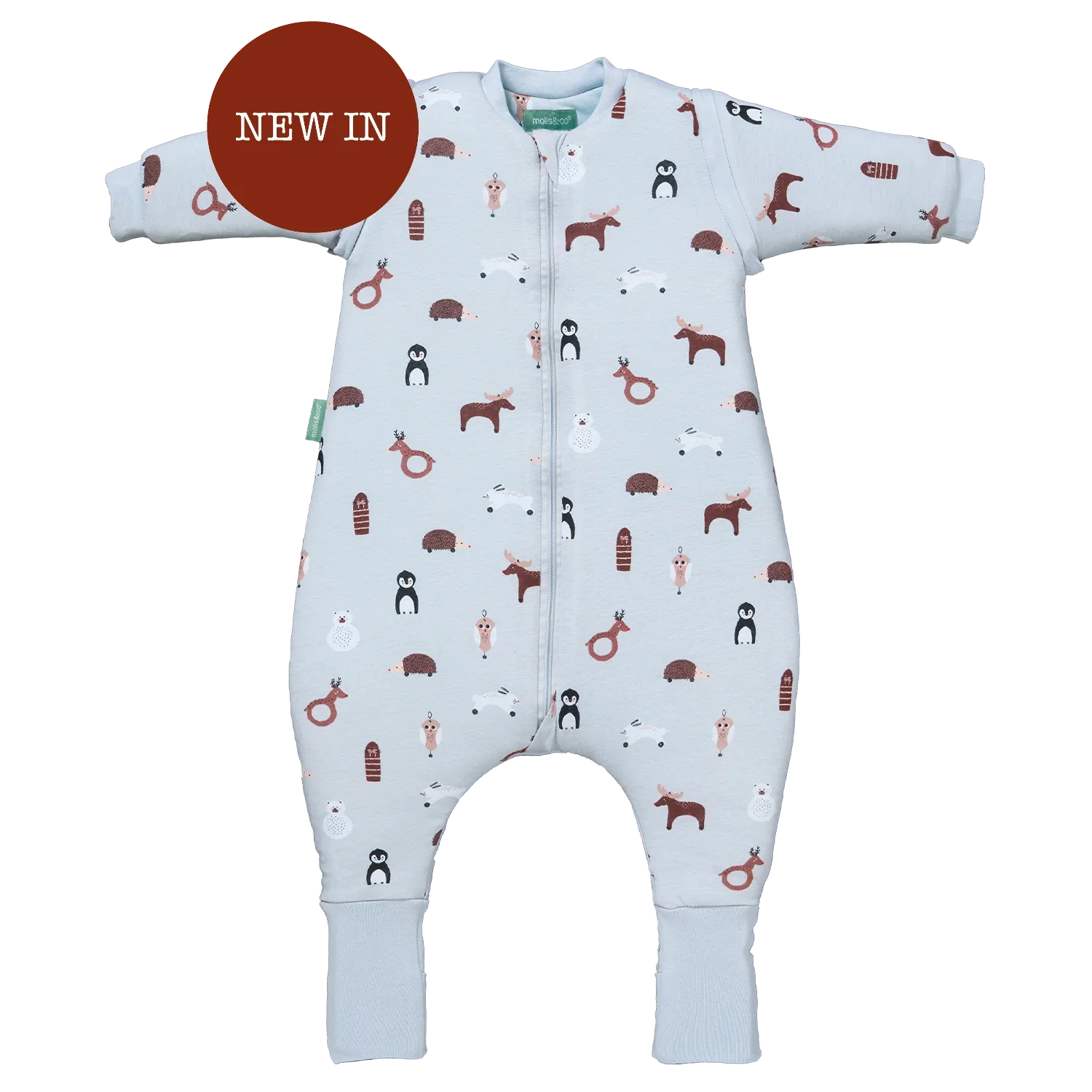 Pijama manta con mangas y calcetines antideslizantes - Winter Animals - TOG 2.5