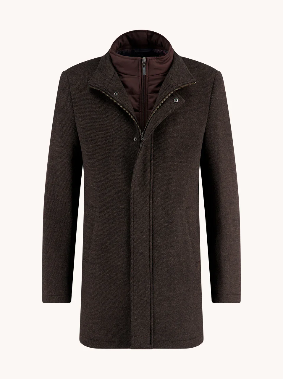 Funnel neck coat