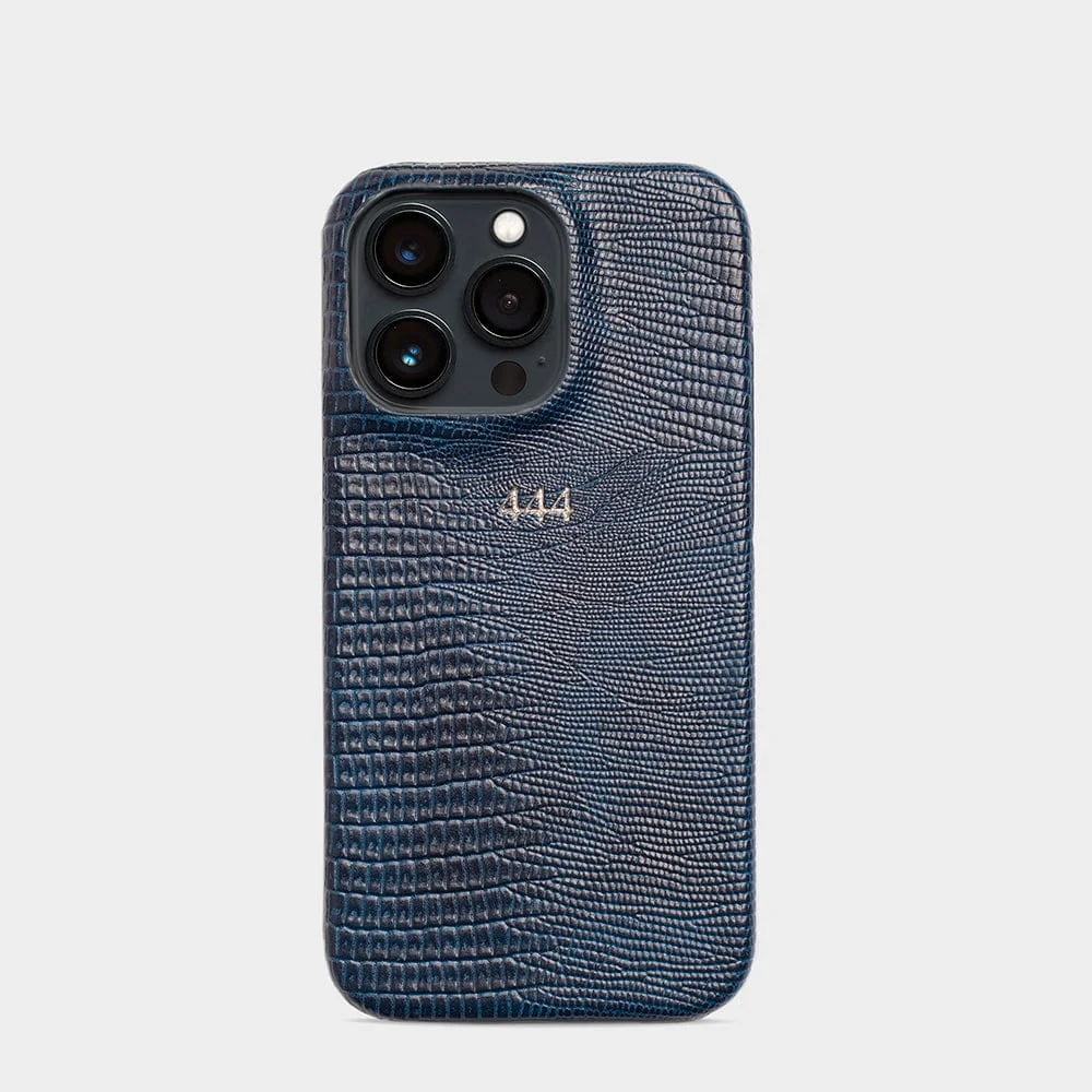 Navy Lizard Texture Personalized Snap Case