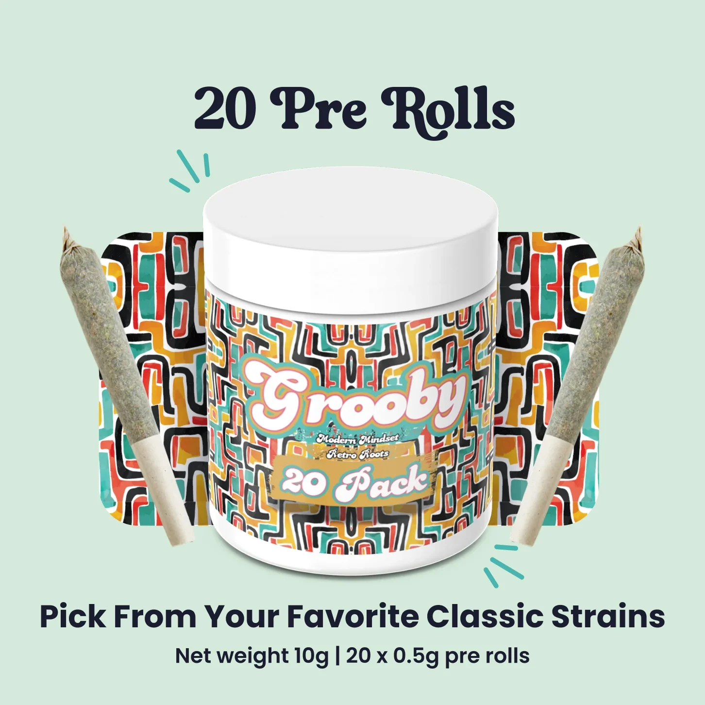 Exclusive 20 Pack Of Grooby Pre Rolls