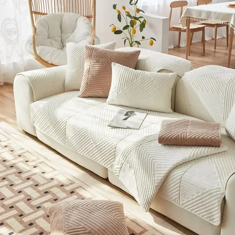 Protège Canapé Épais Chenille Motif Chevron