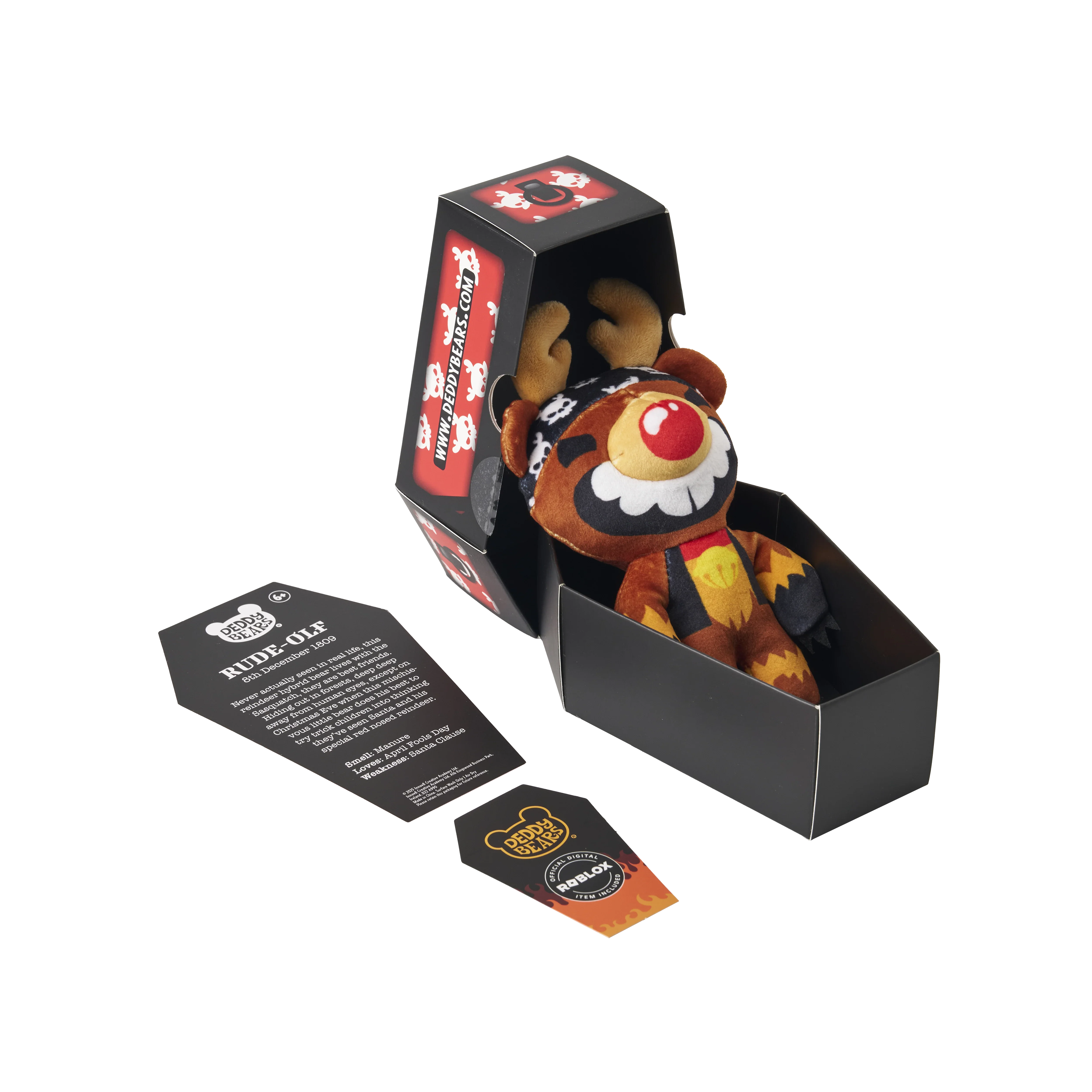 Rude-olf Christmas Coffin 6" Plush