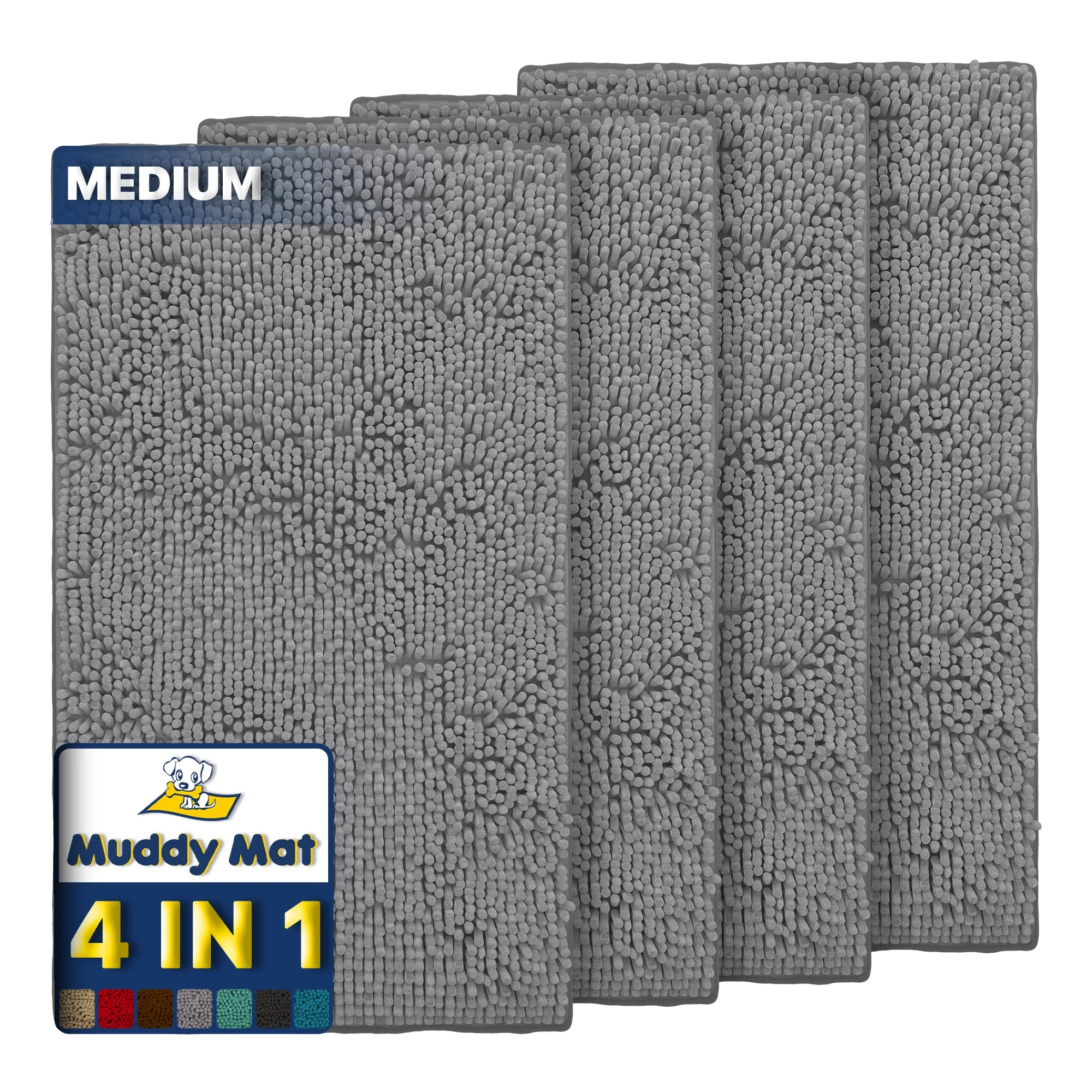 Muddy Mat® - Anti-Mud Dog Door Mat - Pack of 4