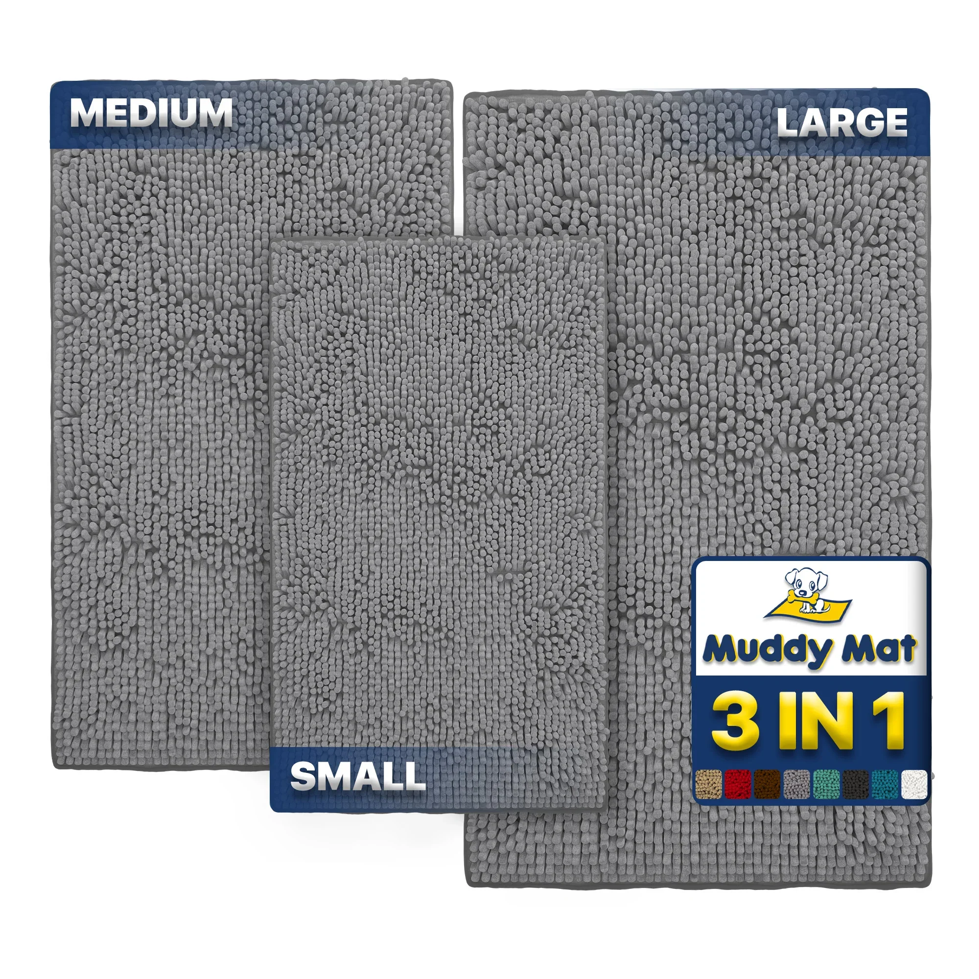 Muddy Mat® - Anti-Mud Dog Door Mat - Pack of 3