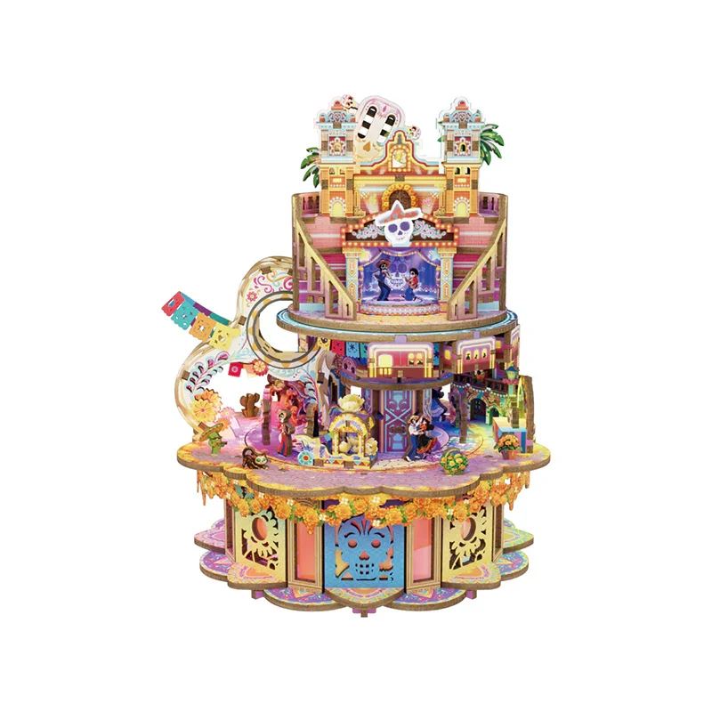 TONECHEER 3D Creative Musical Puzzle DIY Rotating Music Box Kit (Dreams wander)