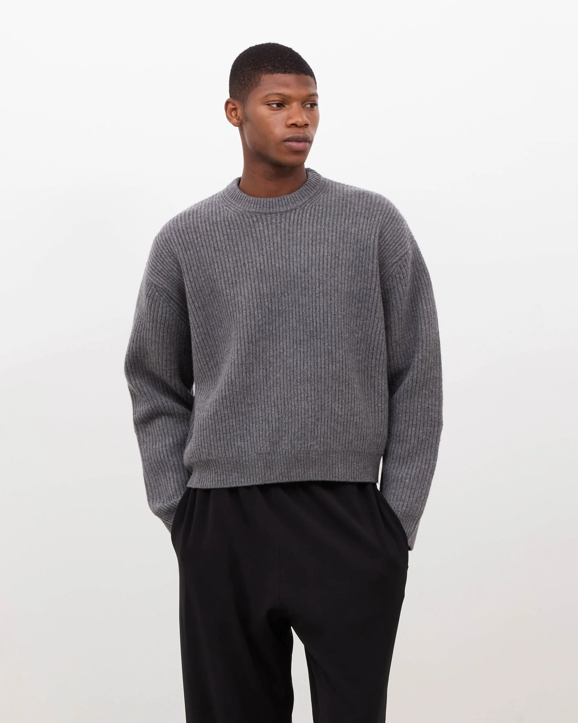 Merino Knit Sweater - Grey