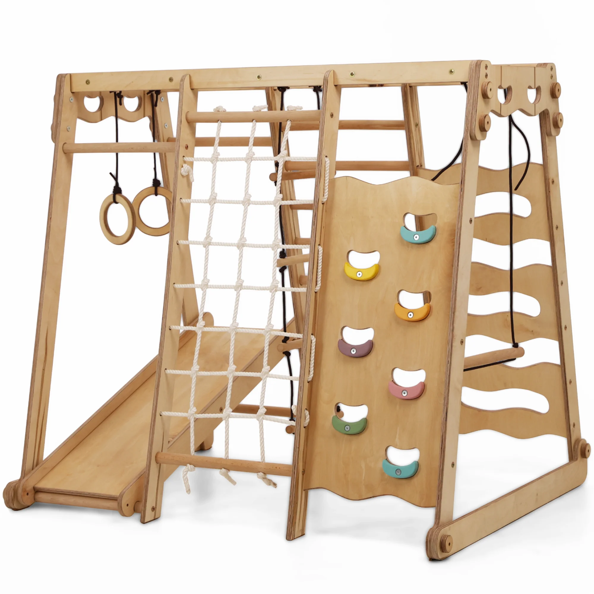 6in1 Indoor Playground for Toddlers - Playground + Swings Set + Slide Board + Rope + Stairs