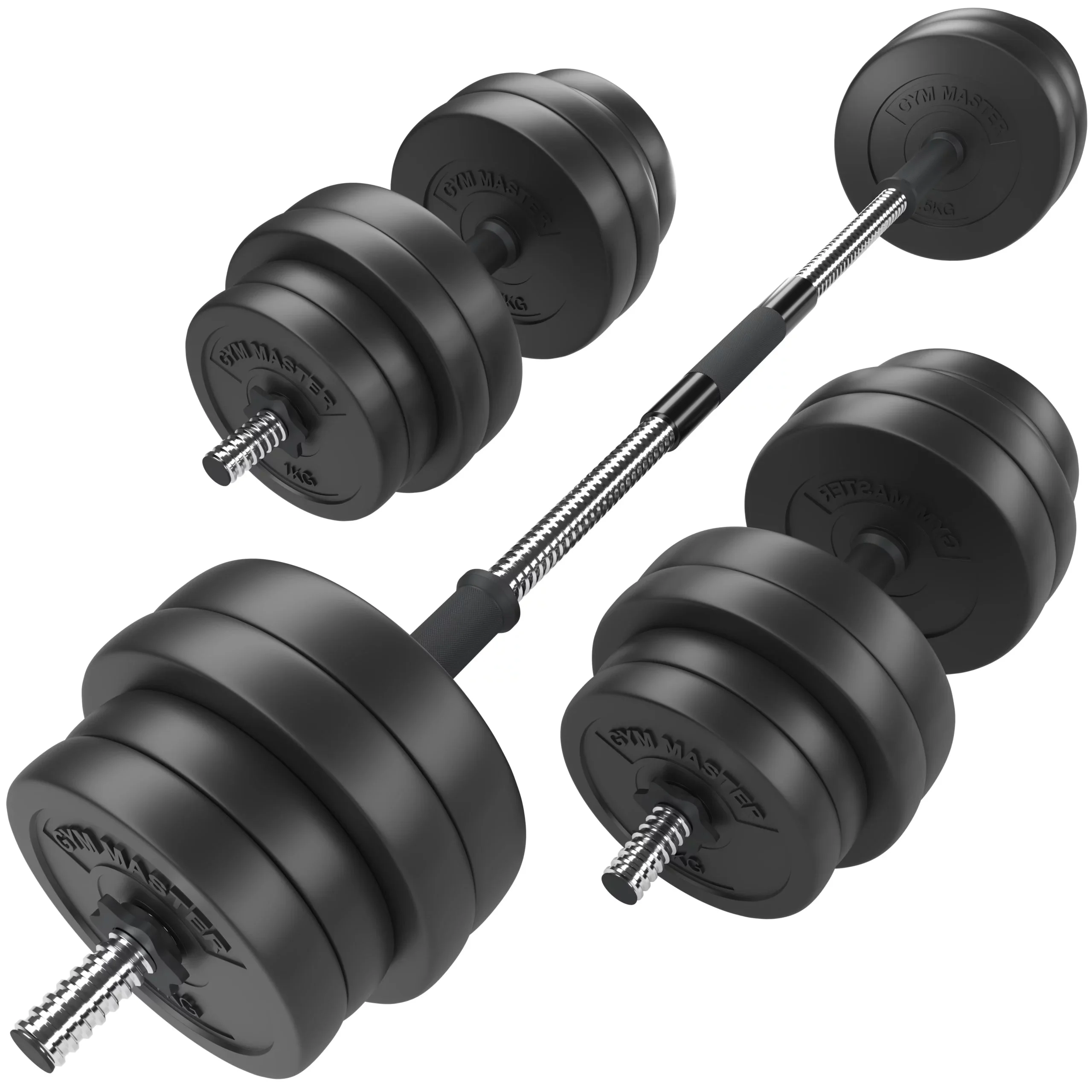 30kg Adjustable Chrome Dumbbell and Barbell Set