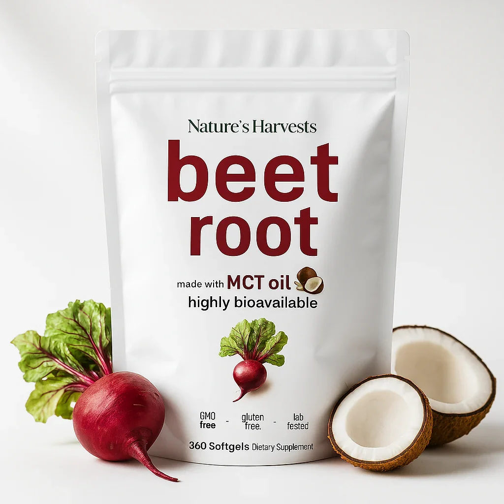 Nature's Harvests Beet Root 9,000mg Equivalent, 360 Softgels with MCT Oil