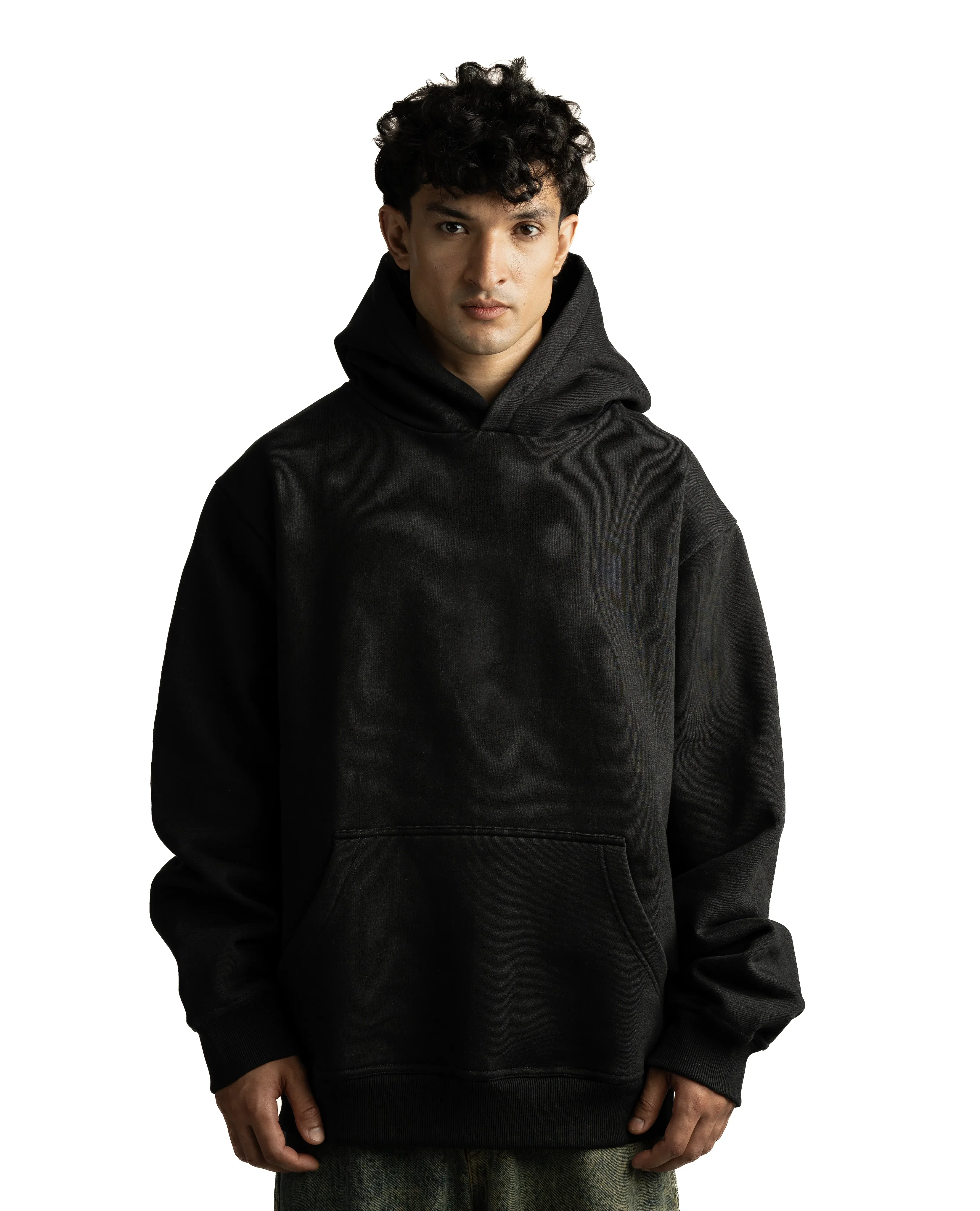 Z27 Standard Oversized Hoodie – Heavyweight 540GSM Organic Cotton, Black [In Stock]
