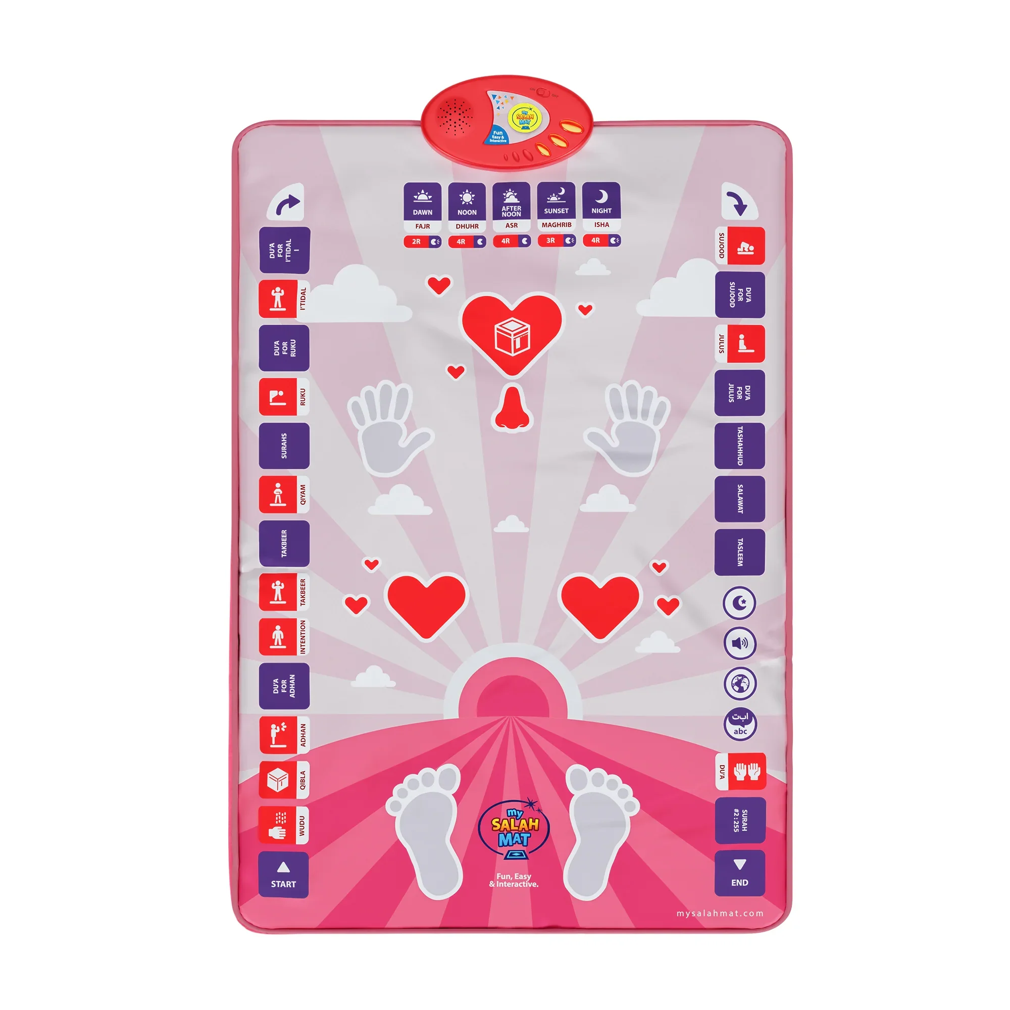 Smart Interactive Kids Prayer Mat Pink Version |  Now with Salah Translation | A beautiful Ramadan and Eid gift for loved ones