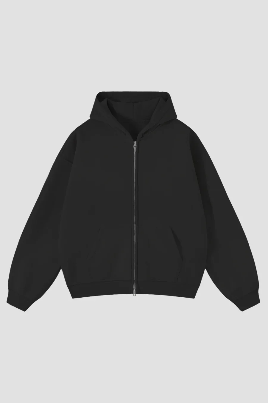 Zip Hoodie Premium Blanks 330GSM Black