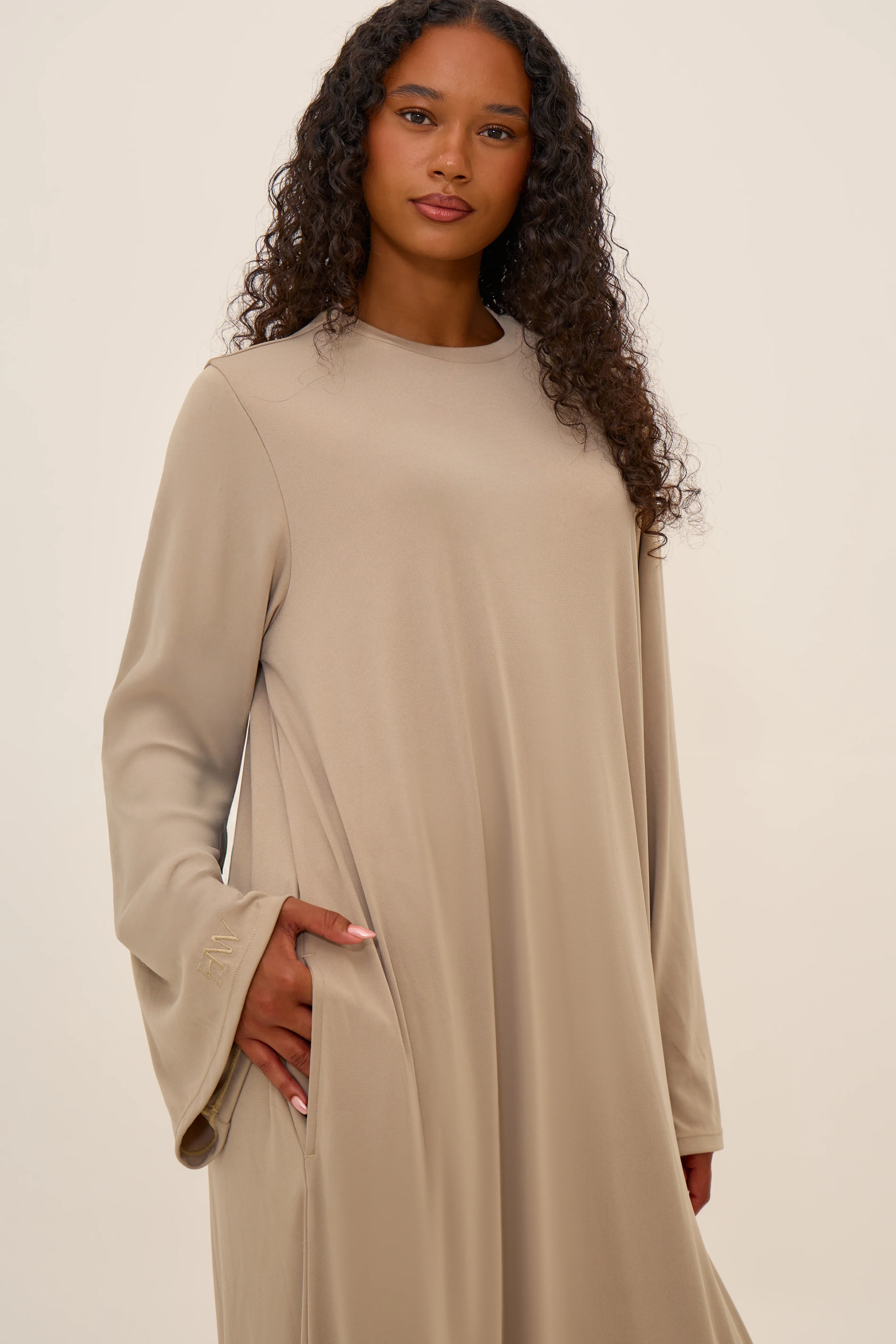 Brown Basic Jersey Abaya