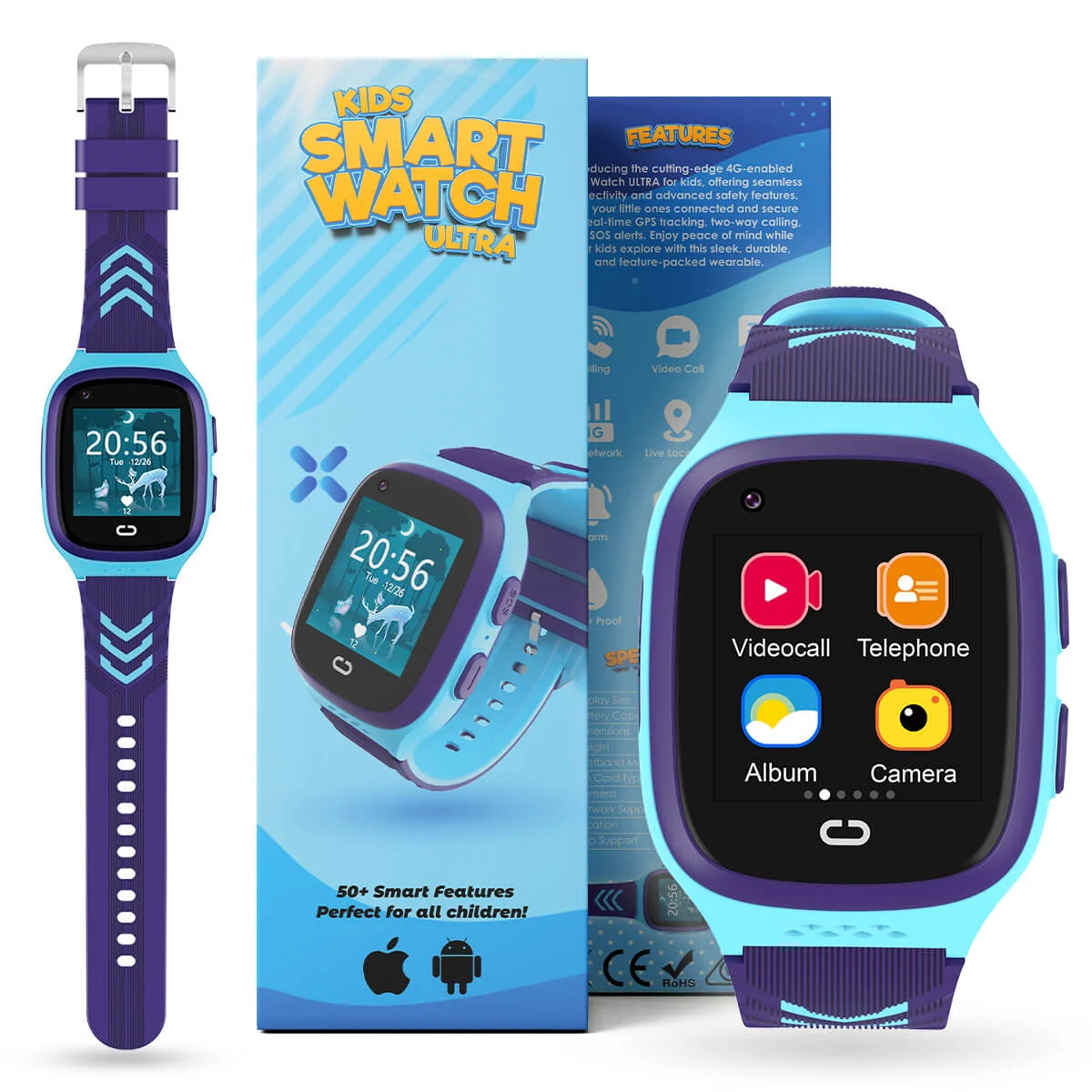 4G | Kids Smart Watch | No Contract | Video Call | GPS | Games