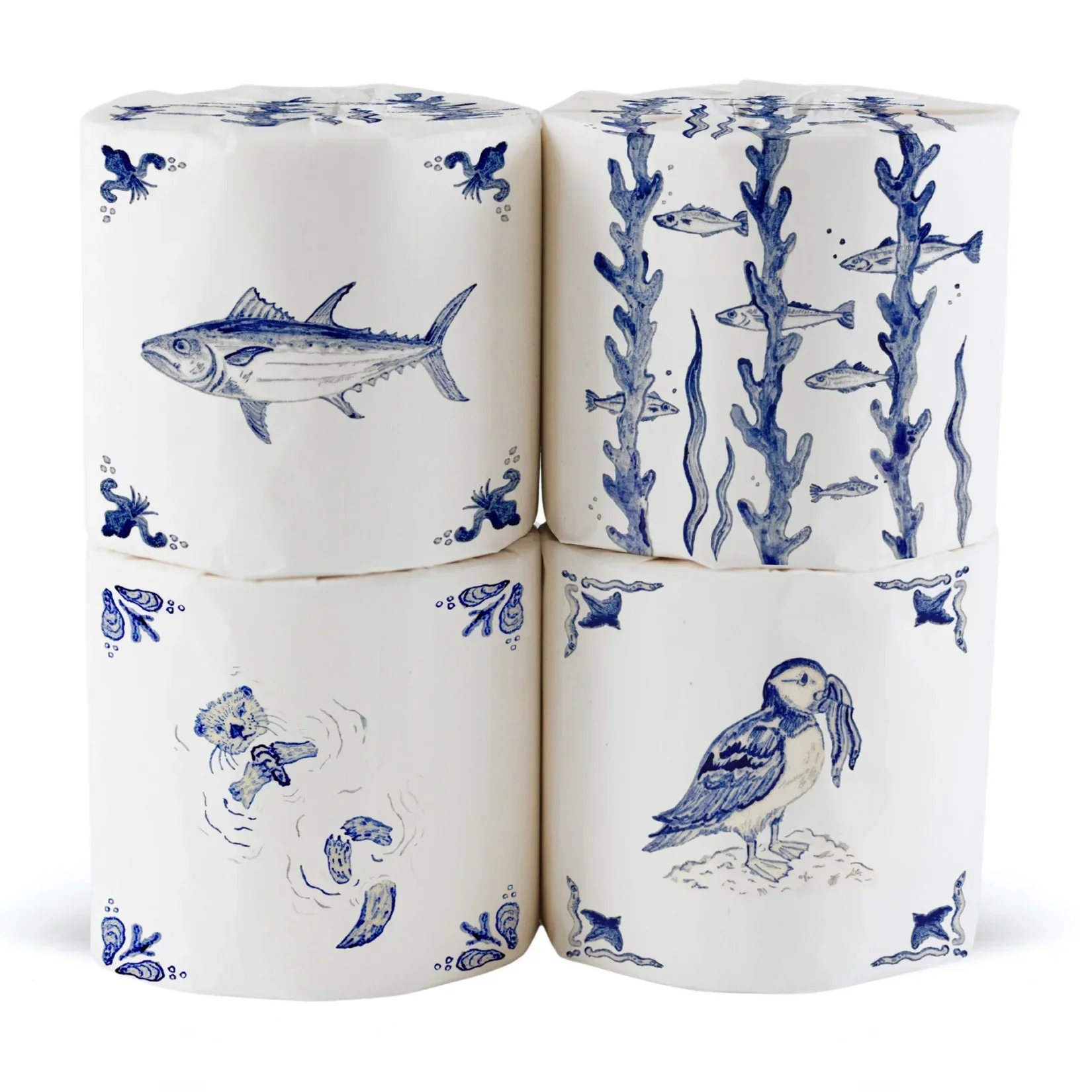 English Delft wrapped bamboo toilet paper