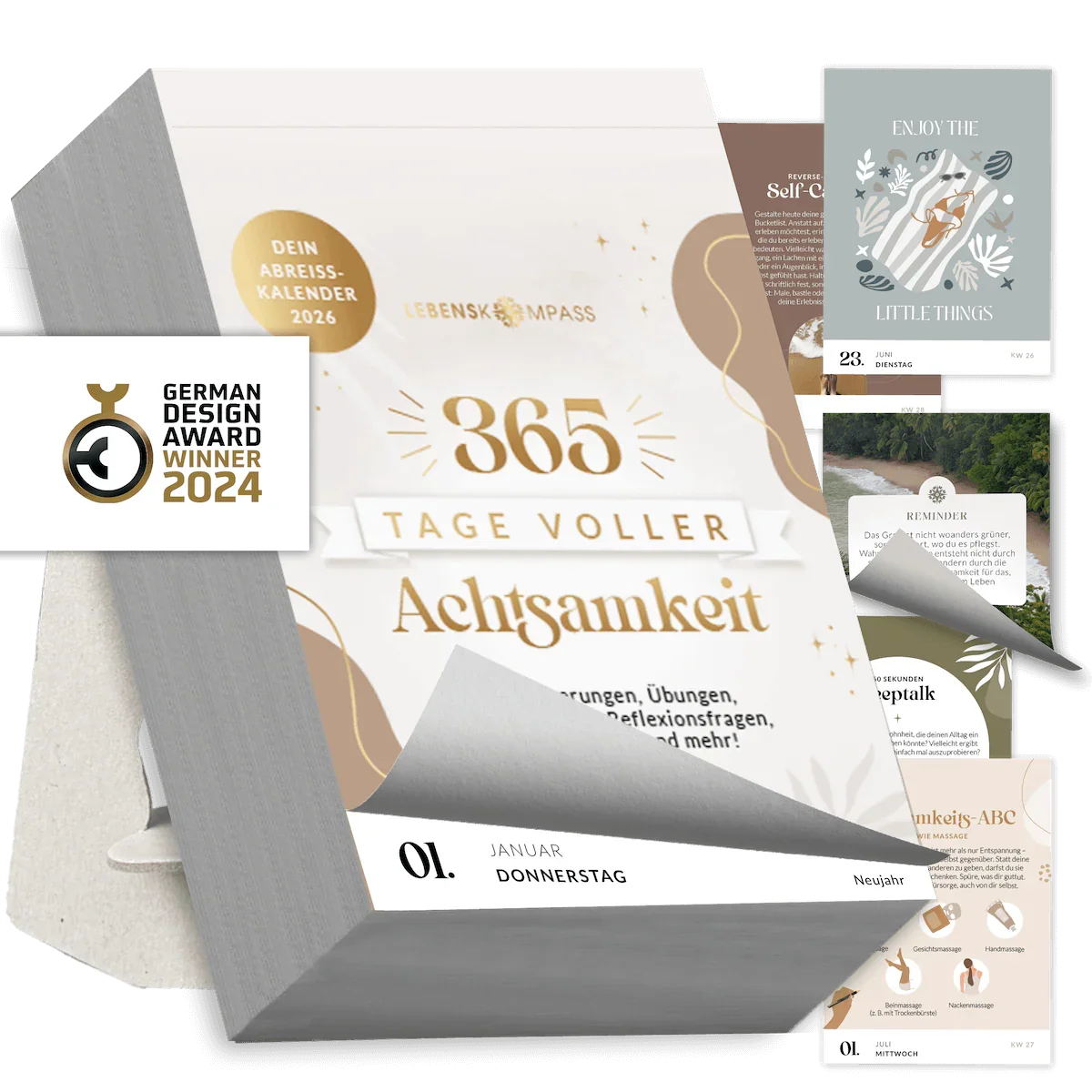 Abreißkalender 2026 - 365 Tage Achtsamkeit