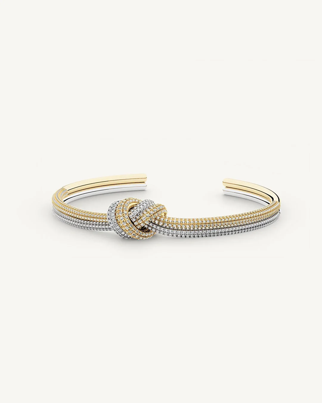 Dual Knot Bangle Pavè