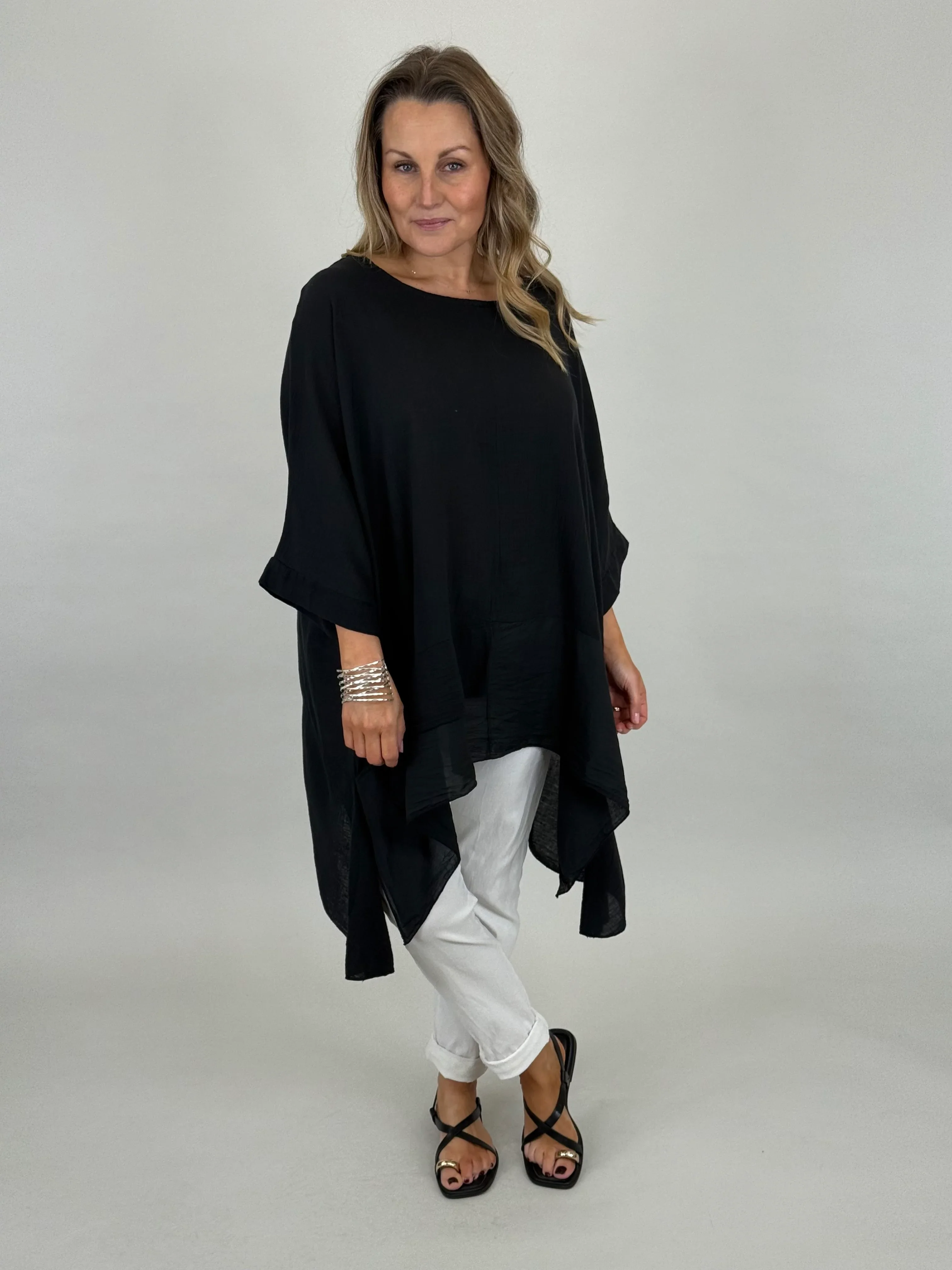 Made in Italy Kim Cotton Top | Black