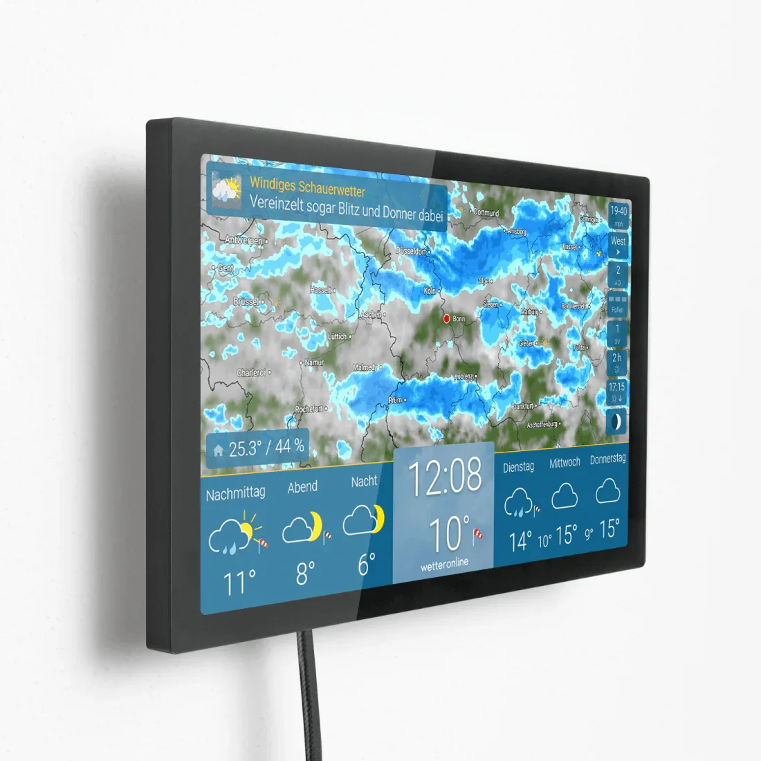 wetteronline home 4 (Schwarz) inkl. Wandmontage-Set