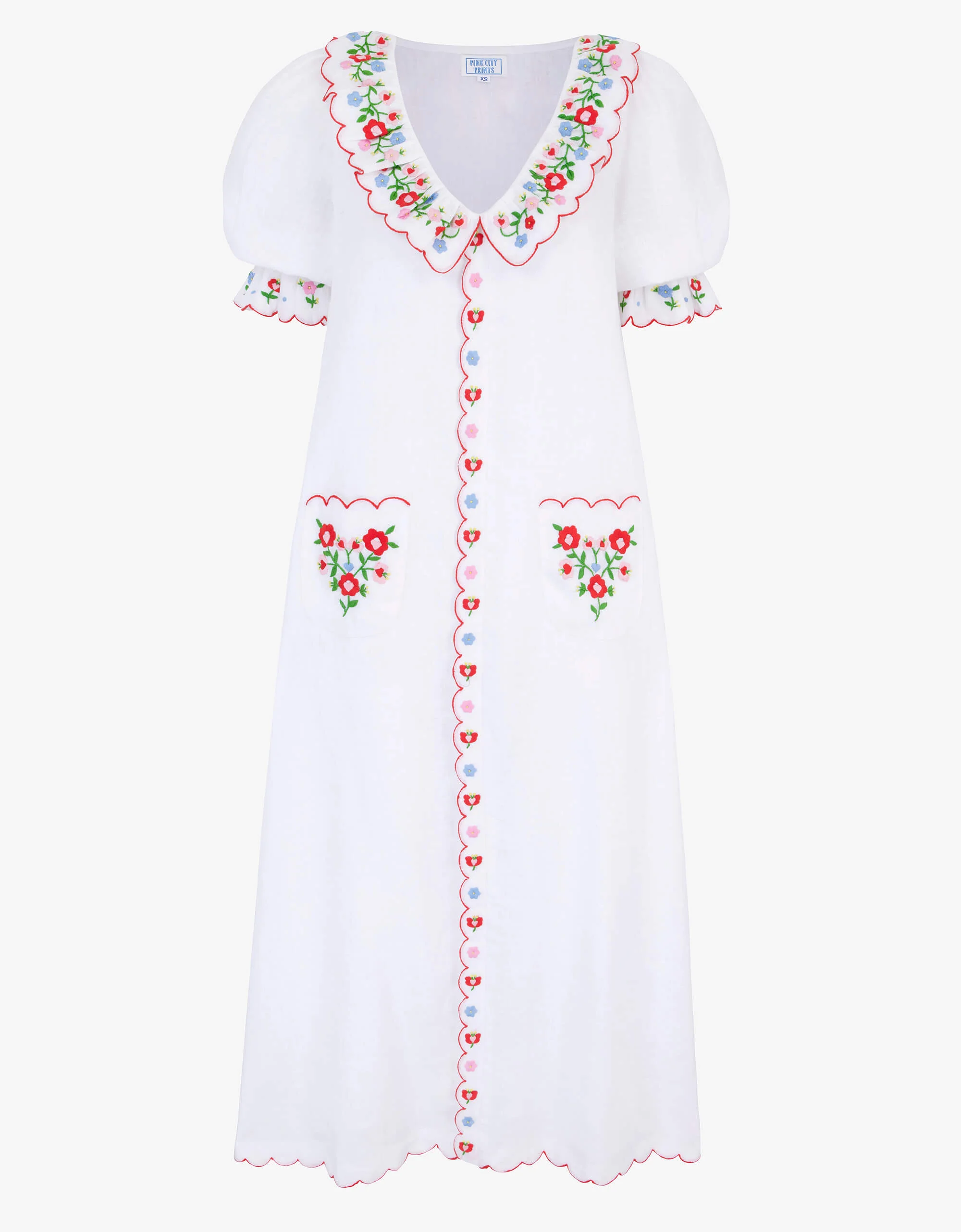 Folk Scallop Ava Dress