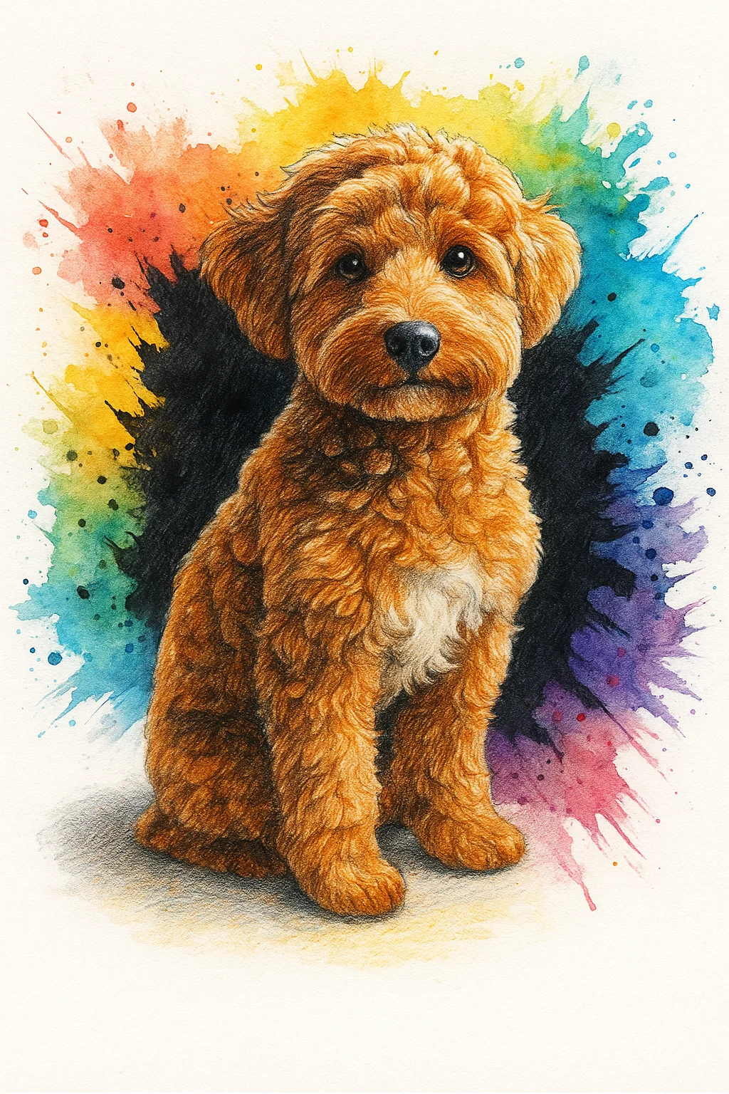 Colorful Pet Portrait | Splash & Sketch Style