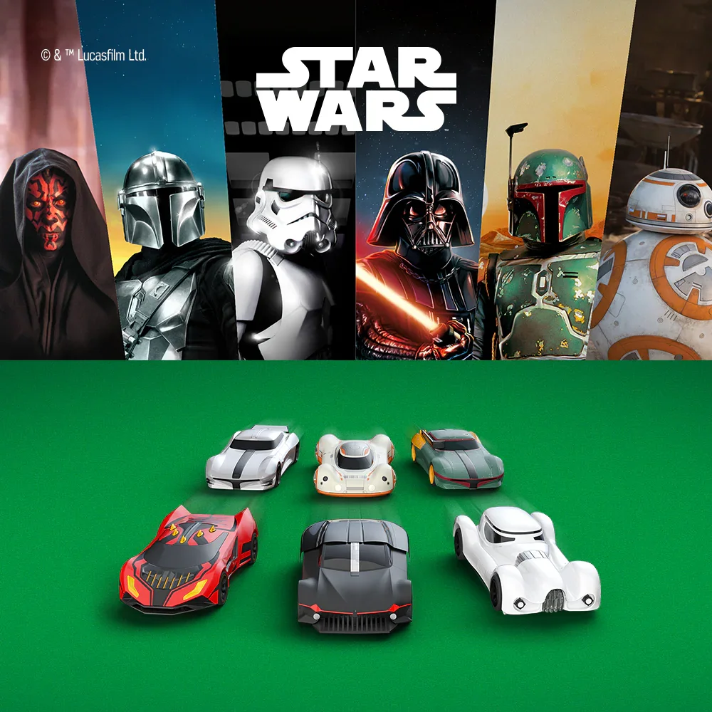 És mais Darth Vader™ ou Boba Fett™? BB-8™ ou preferes Darth Maul™?