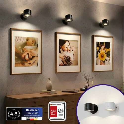 Kleverlicht 360° Wandlampe – Kabelloses LED Licht mit Akku & Magnet