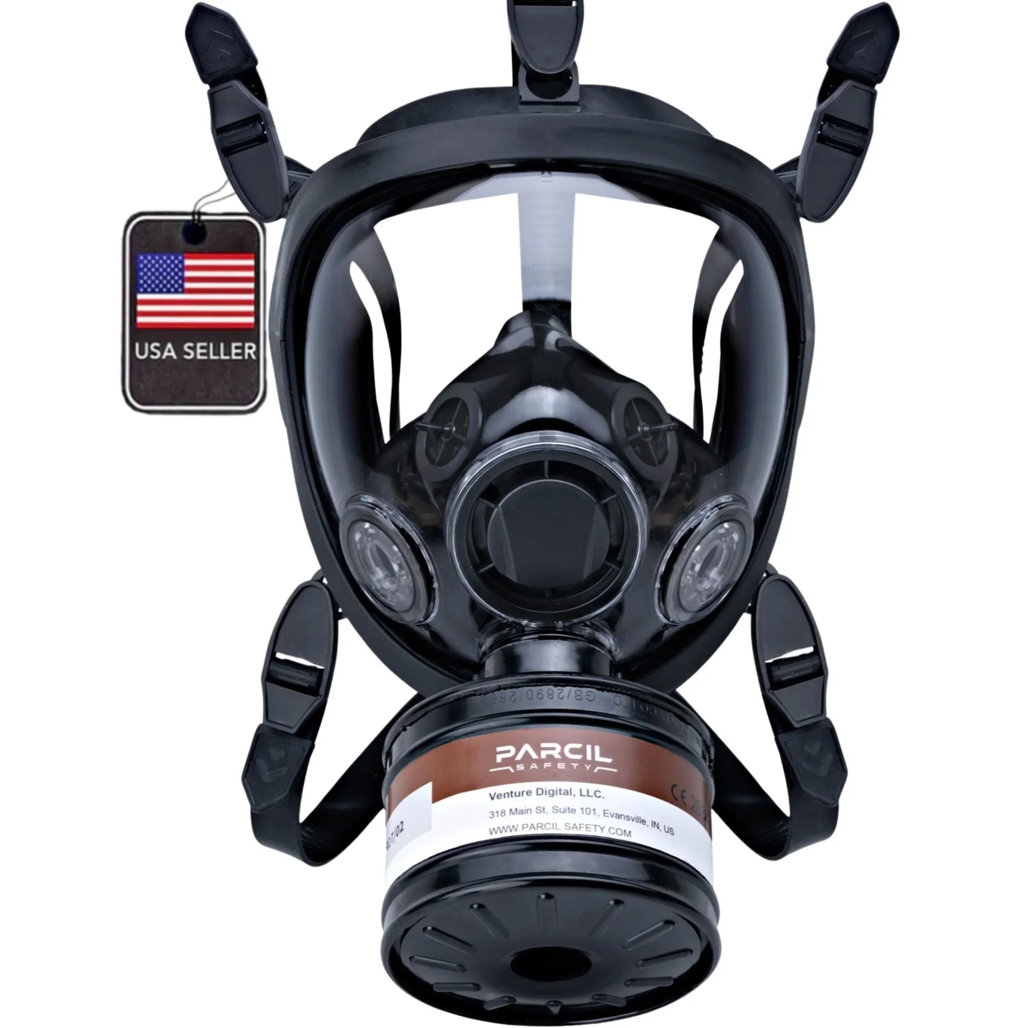 ST-100X Clear Full-Face Survival Gas Mask with A2P3 R Organic Vapor and Particulate Protection