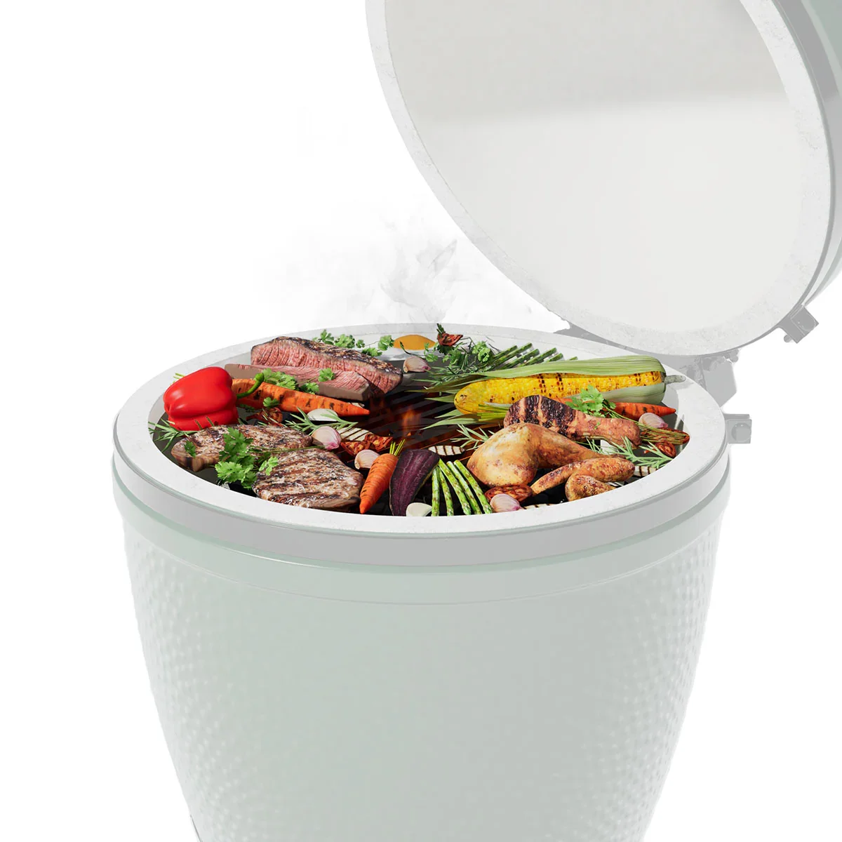 Arteflame Two-Piece Flat-Top Kit — Fits Big Green Egg® Charcoal Grills (Griddle Ring + Center Grill Grate)