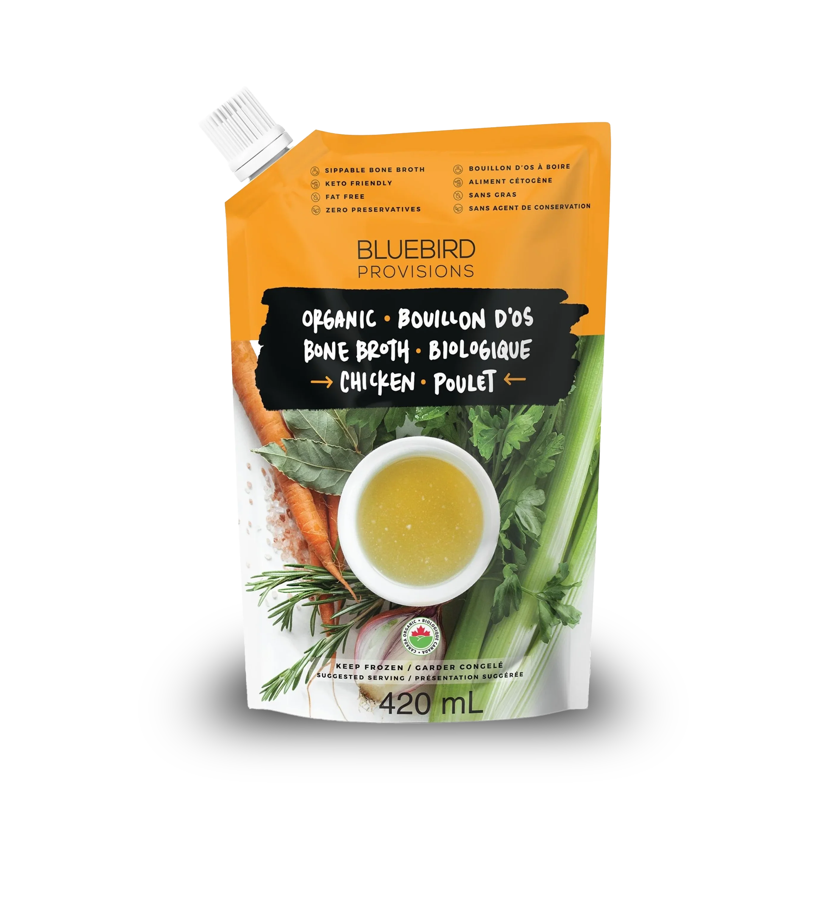 Organic Chicken Bone Broth, 420ml, Frozen