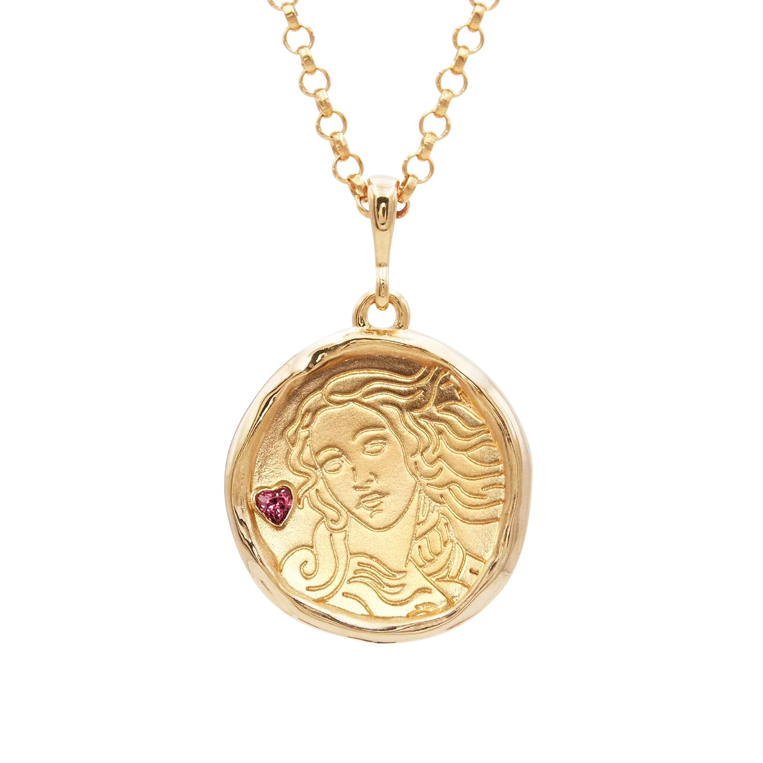 Aphrodite Goddess of Love Necklace with Garnet