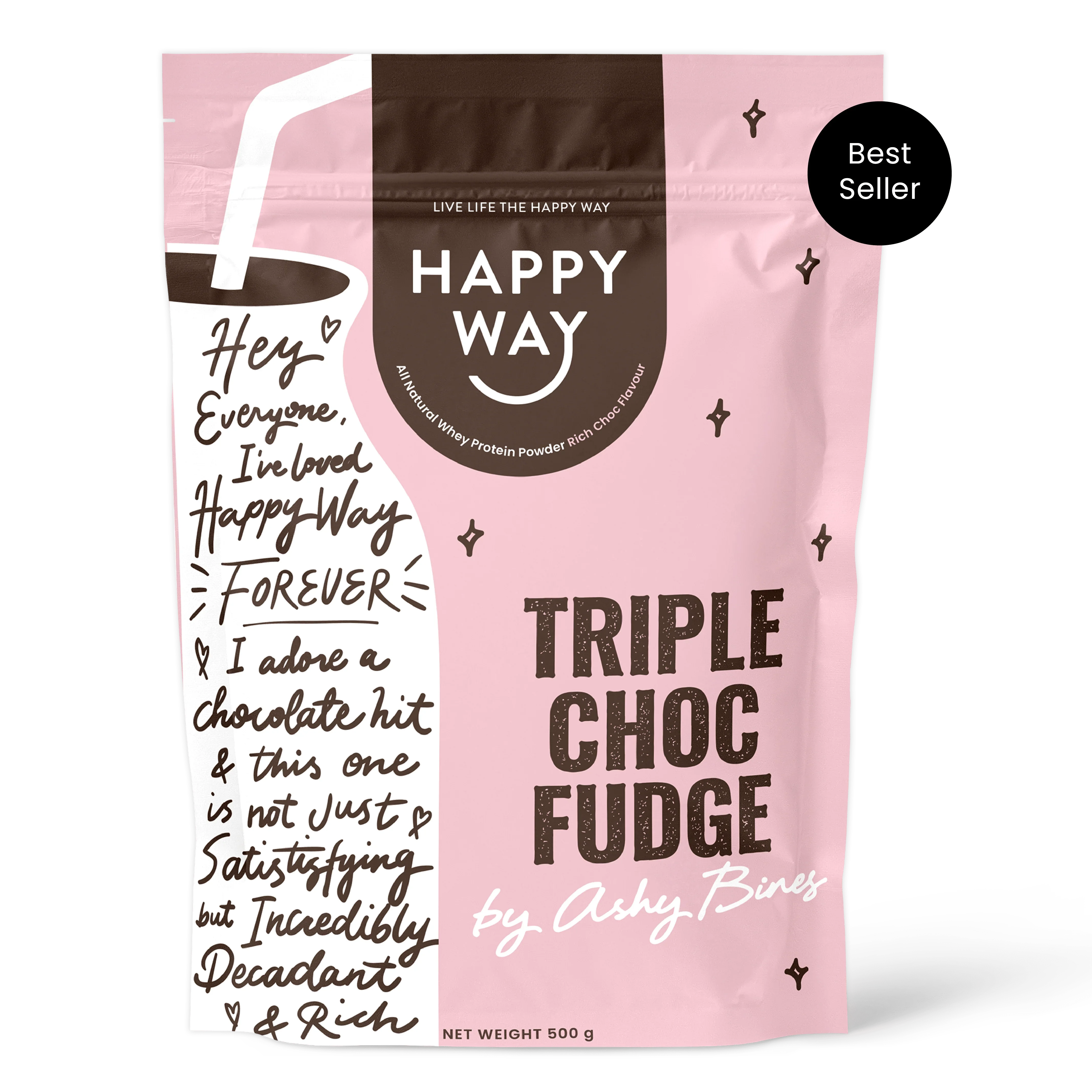 Ashy Bines Triple Choc Fudge Whey Protein Powder 500g