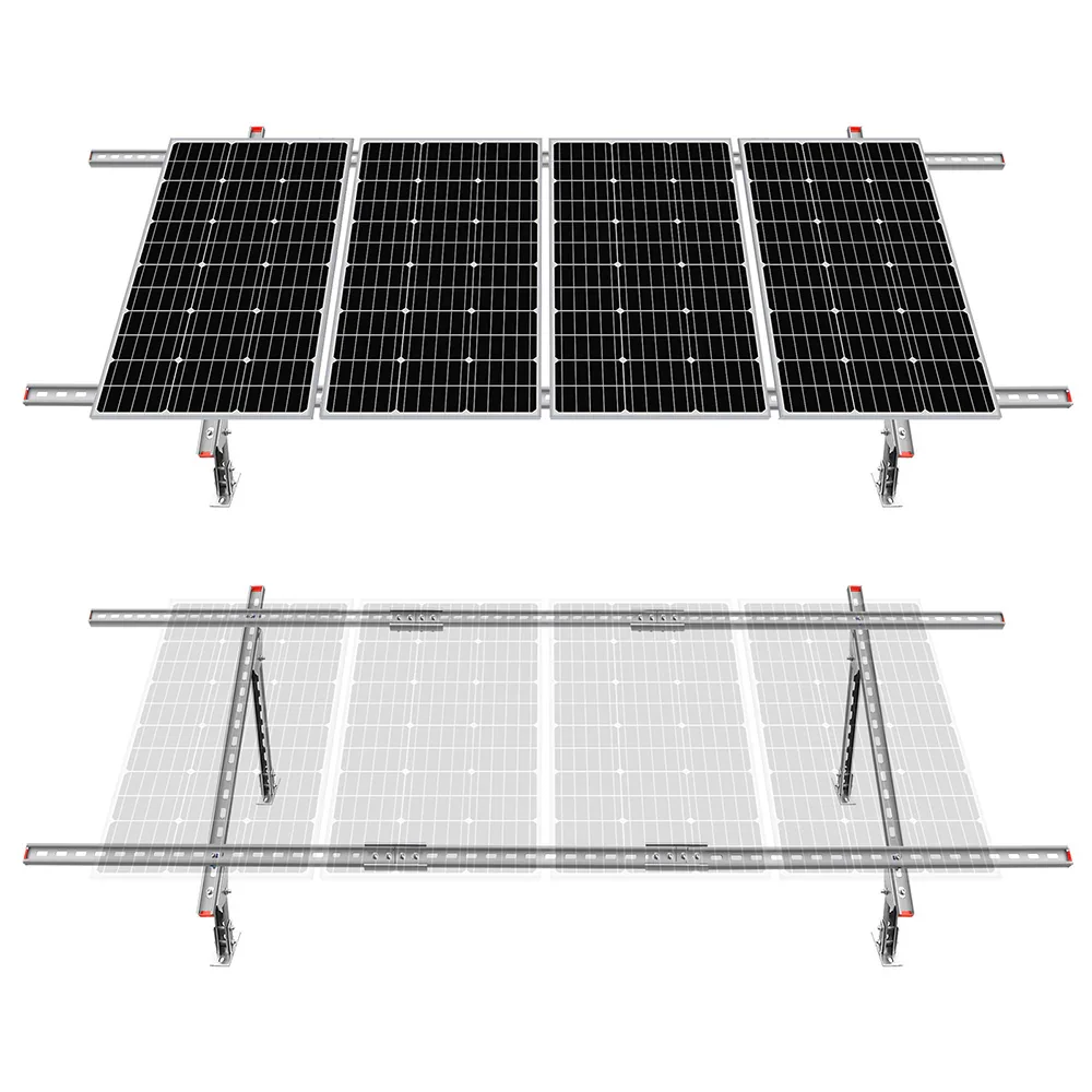 Upgraded Adjustable Multi-Piece Solar Panel Mounting Brackets for 1-4 Pieces of 200W 300W 400W Solar Panels