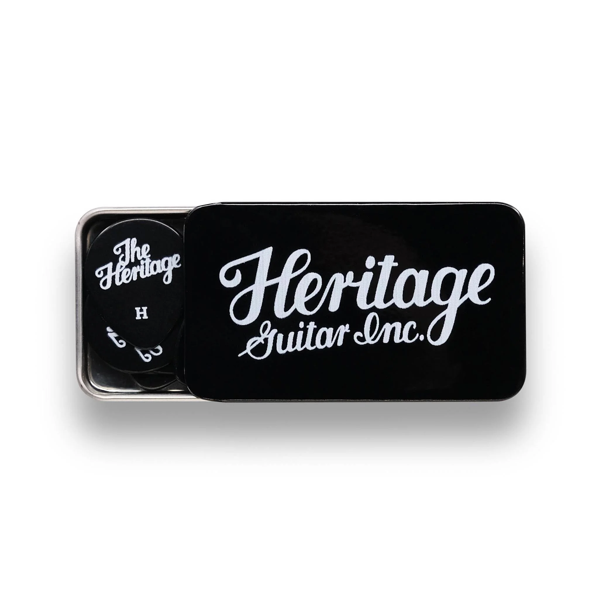 Celluloid Black Vintage Guitar Pick, Heavy, 12-Pick Tin