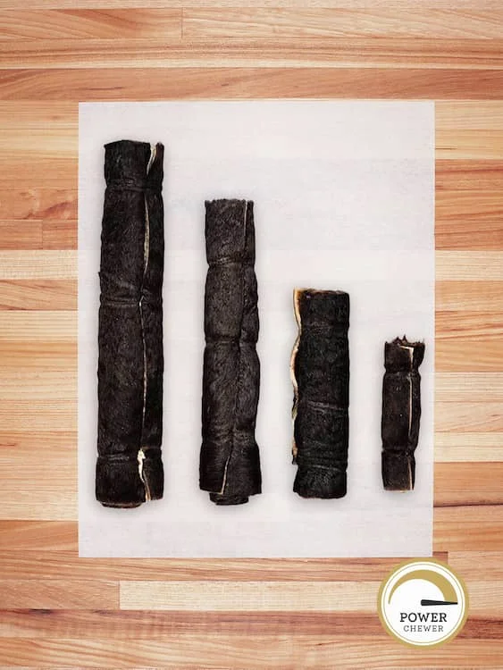 Long-Lasting Natural Beef Hide Rolls (Hairy)