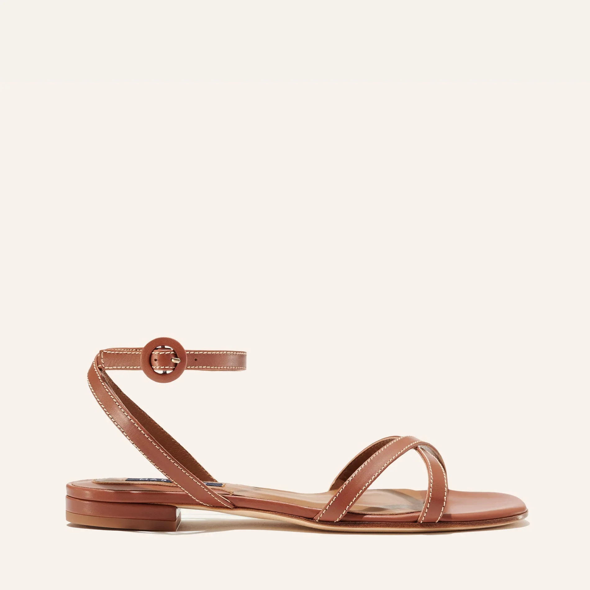 The Flat Sandal - Saddle Nappa