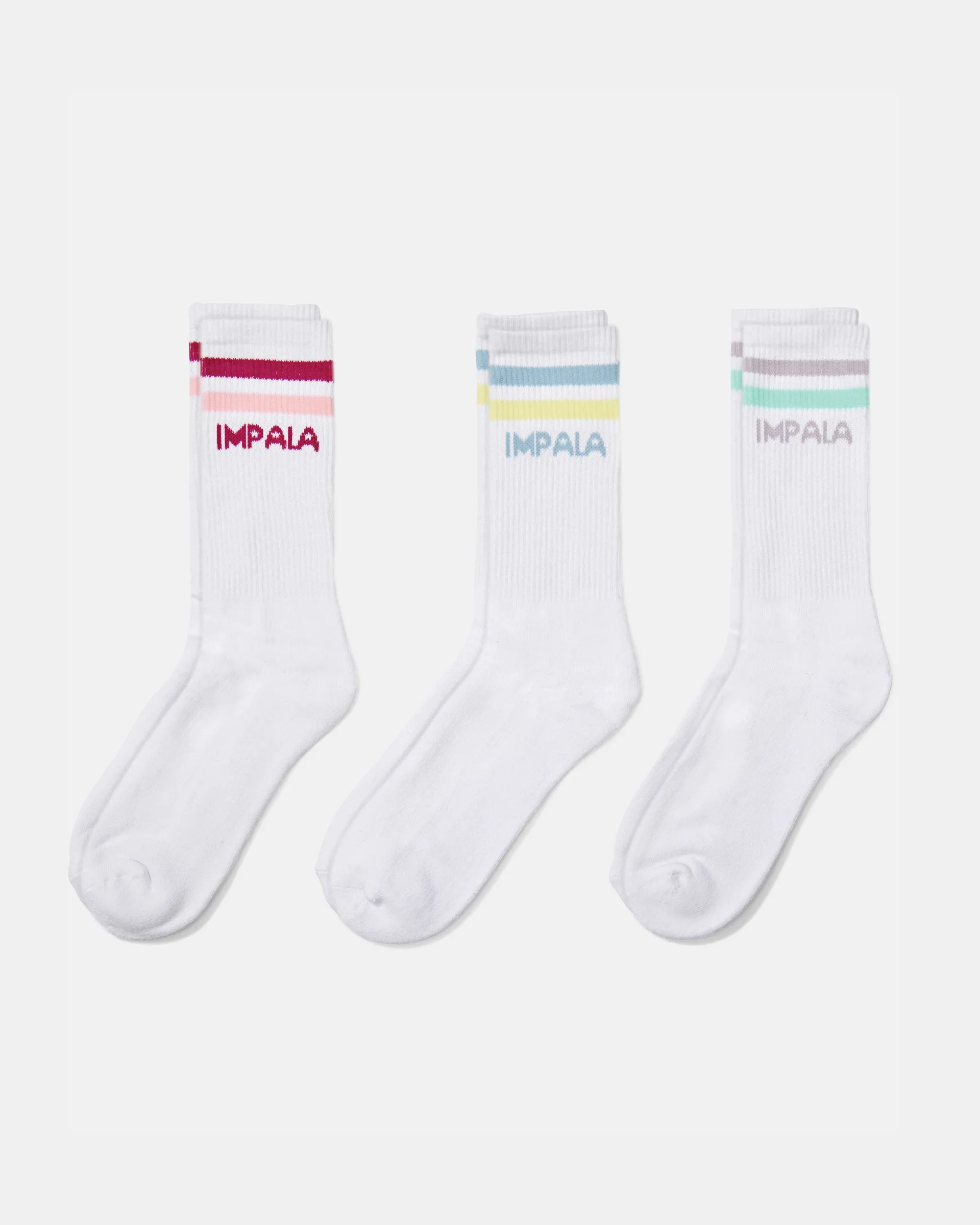 Impala Stripe Sock 3pk - Pastel