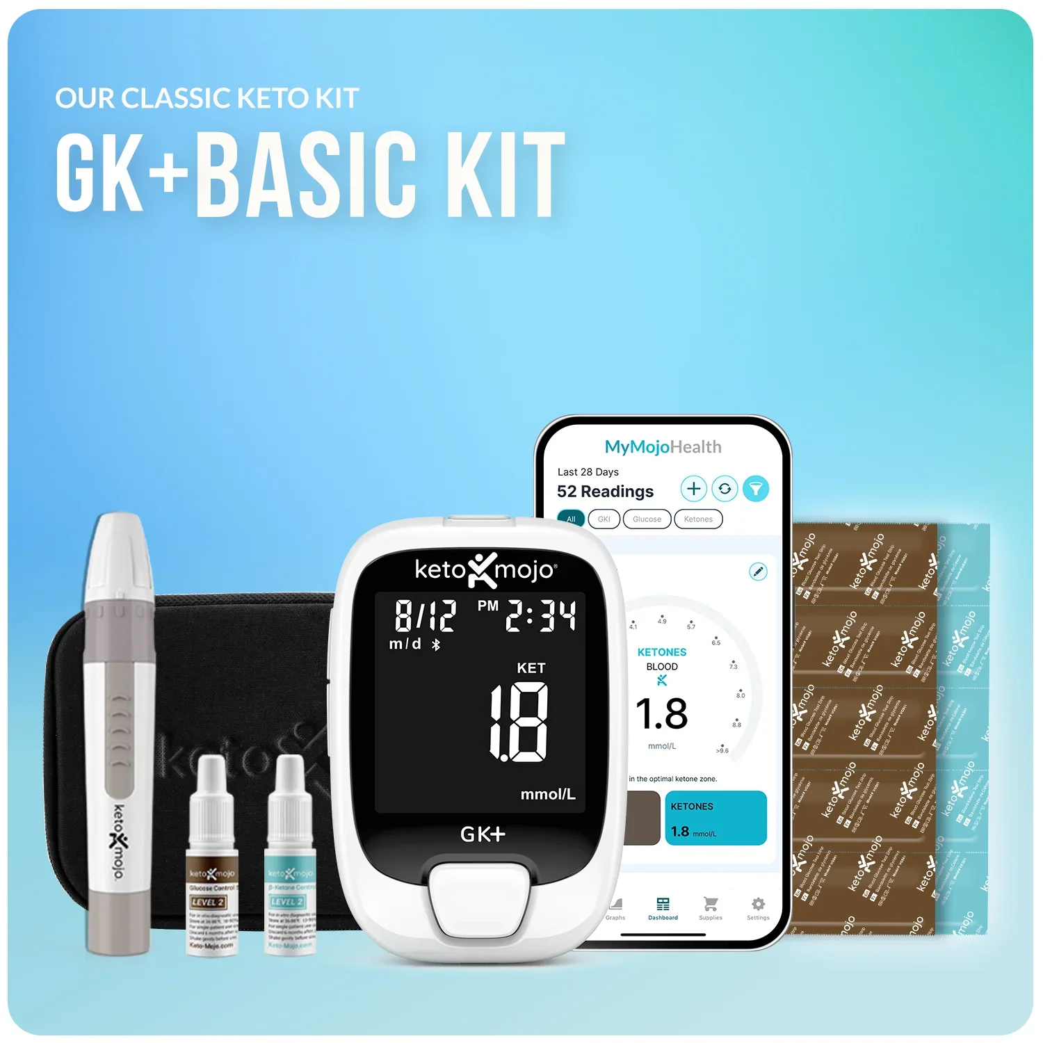 BASIC STARTER KIT - GK+ Blood Glucose & Ketone Meter