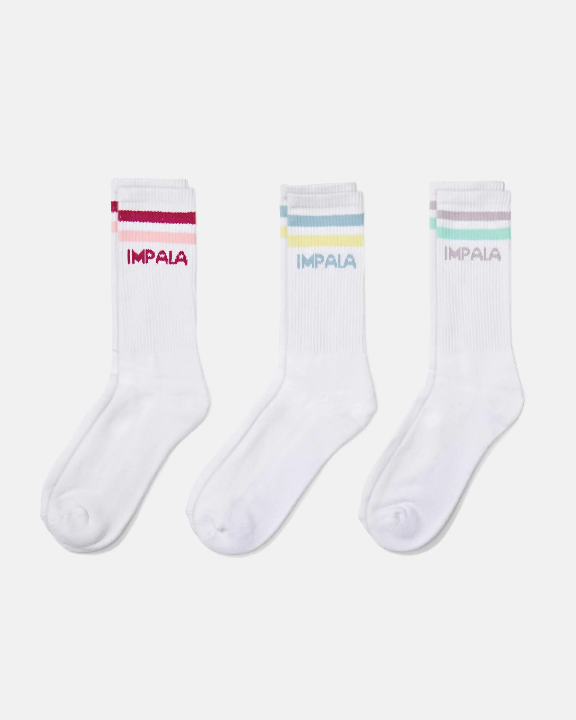 Impala Stripe Sock 3pk - Pastel