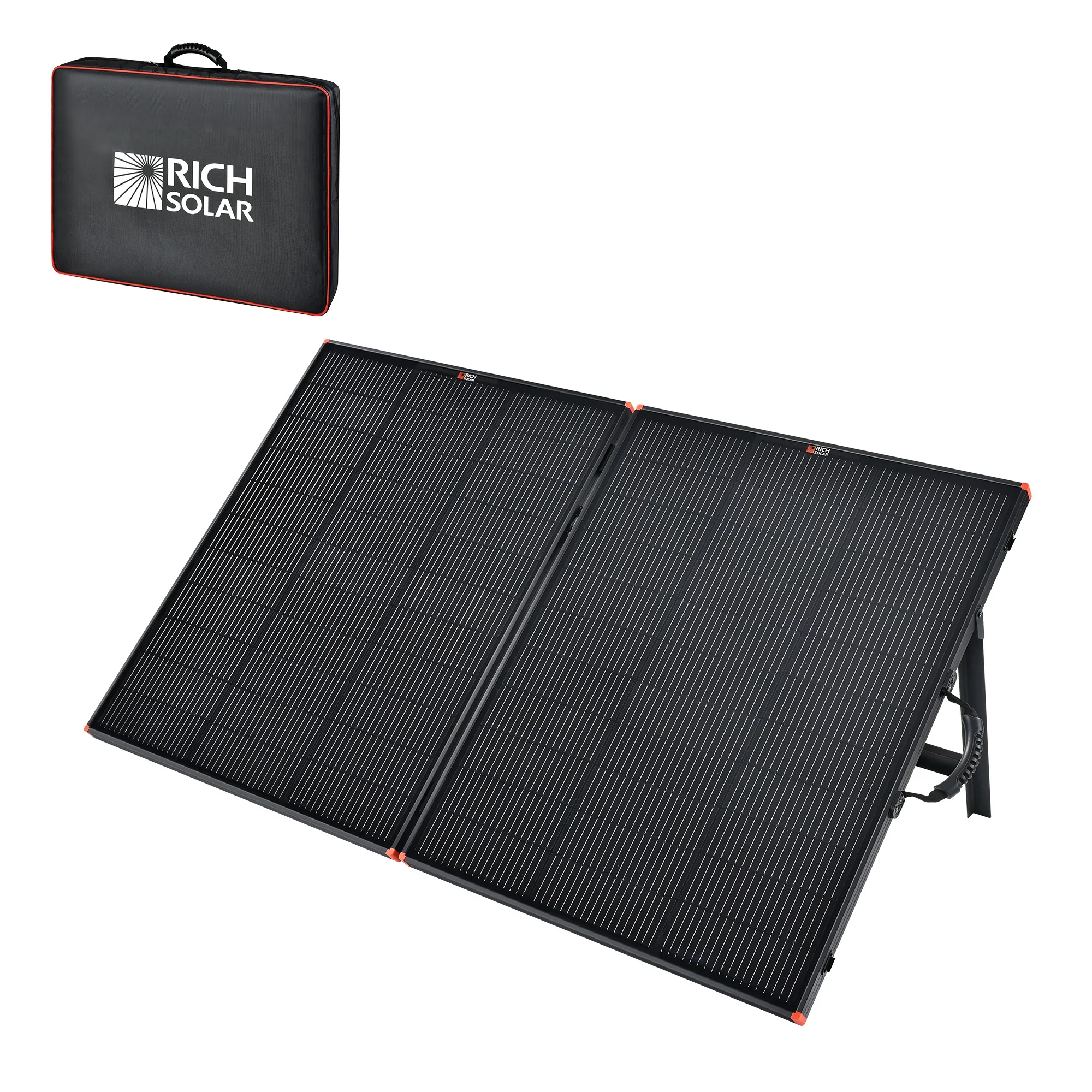 MEGA 200 Portable Briefcase Solar Panel | 200 Watt Portable Solar Panel | Powerful 12V Portable Solar Panel for Generators, Power Stations, Campers | High Efficiency