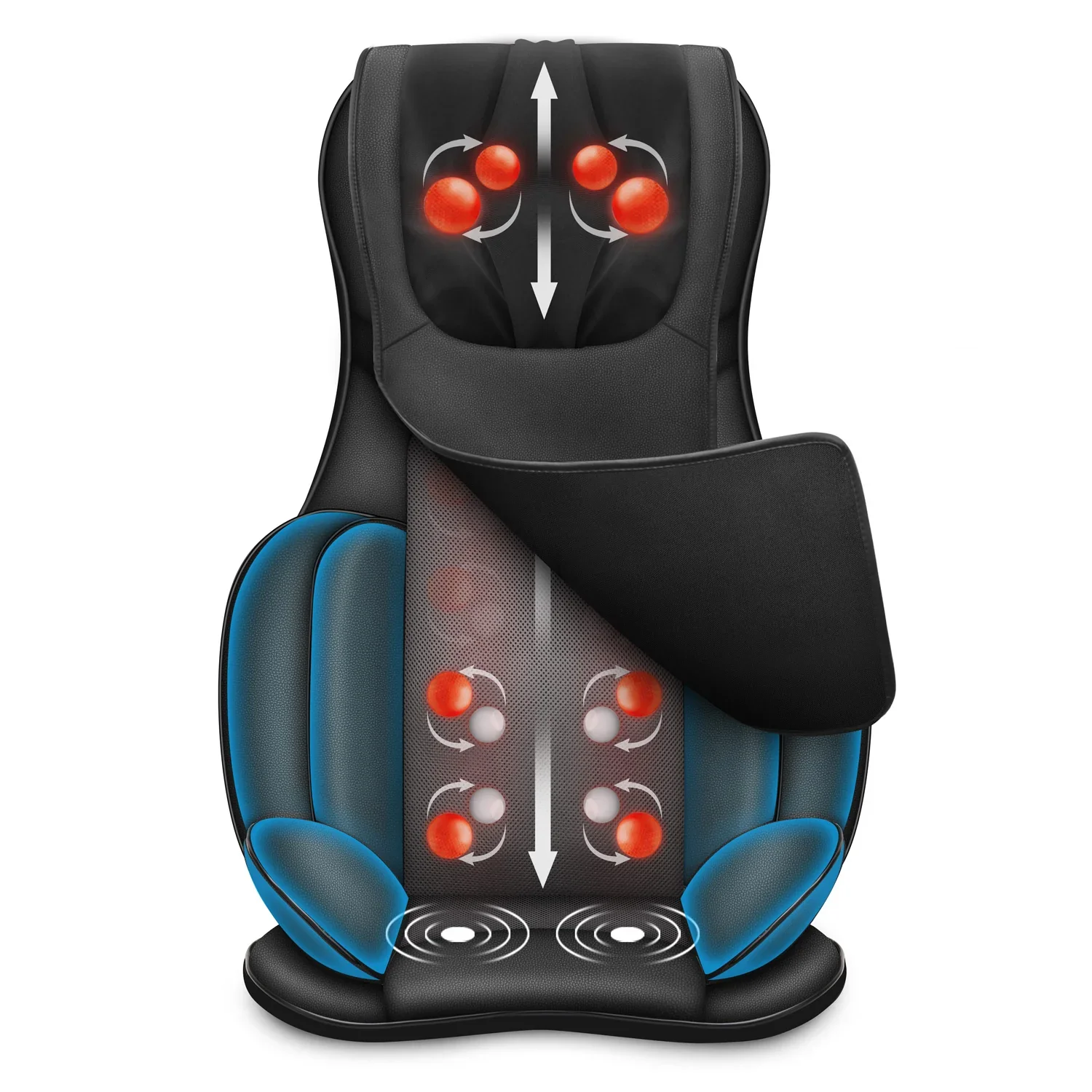 Snailax Full Body Massage Chair Pad, Shiatsu Neck Back Massager with Heat