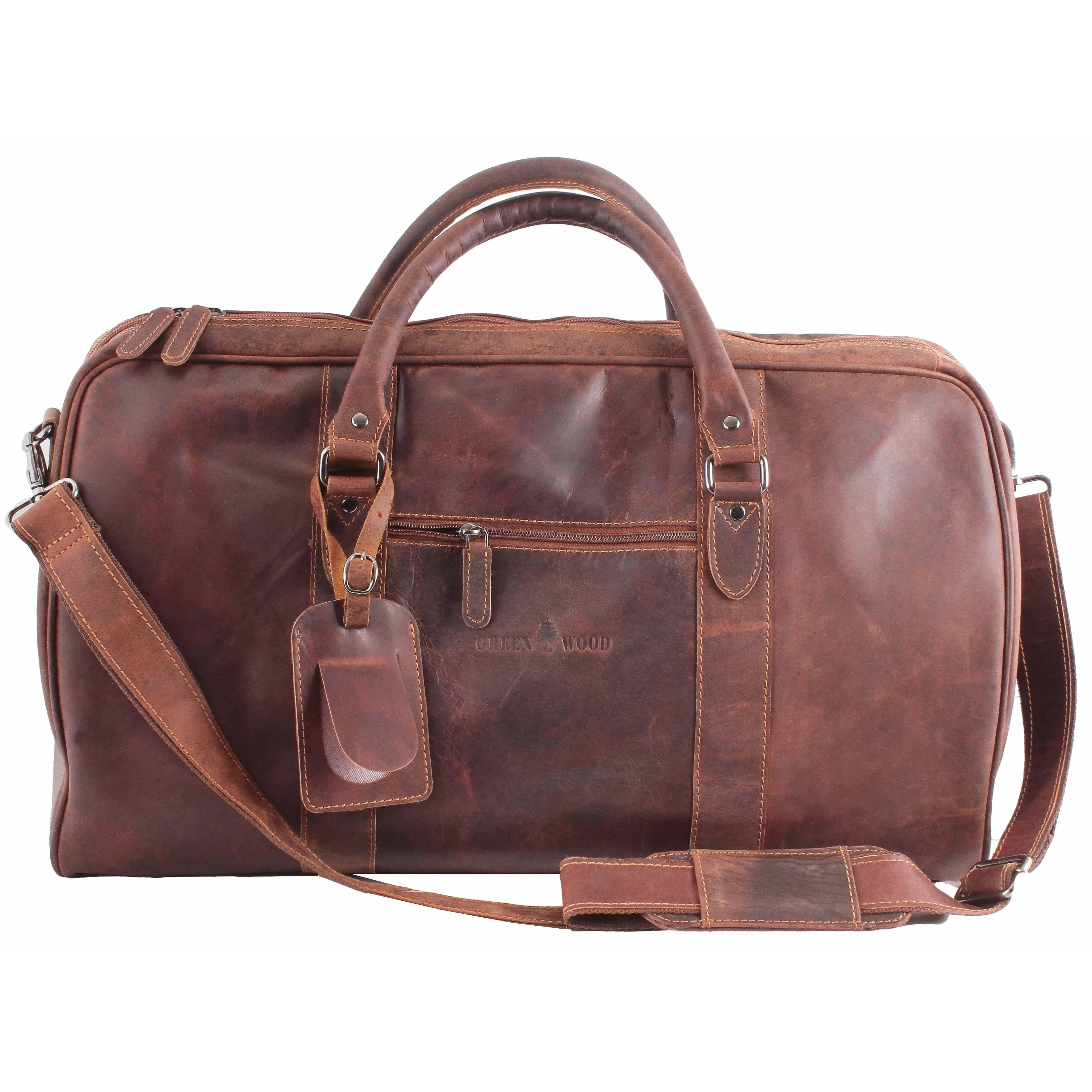 Wilson Leather Weekender Bag – Casual Travel & Holiday Bag (Sandal) | Greenwood Leather GW12795