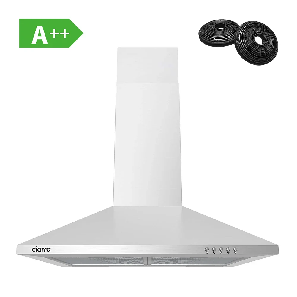 CIARRA 60cm Wall Mount Cooker Hood with 3-speed Extraction CBCS6201-OW