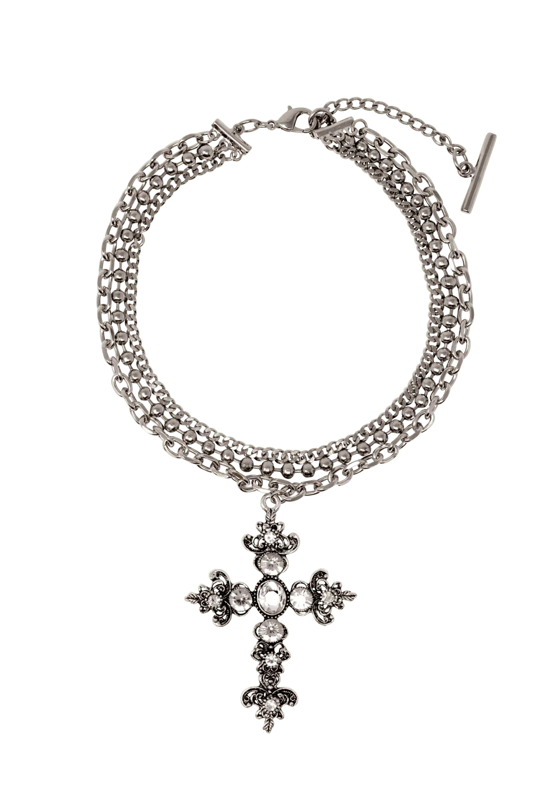 CRYSTAL CROSS NECKLACE