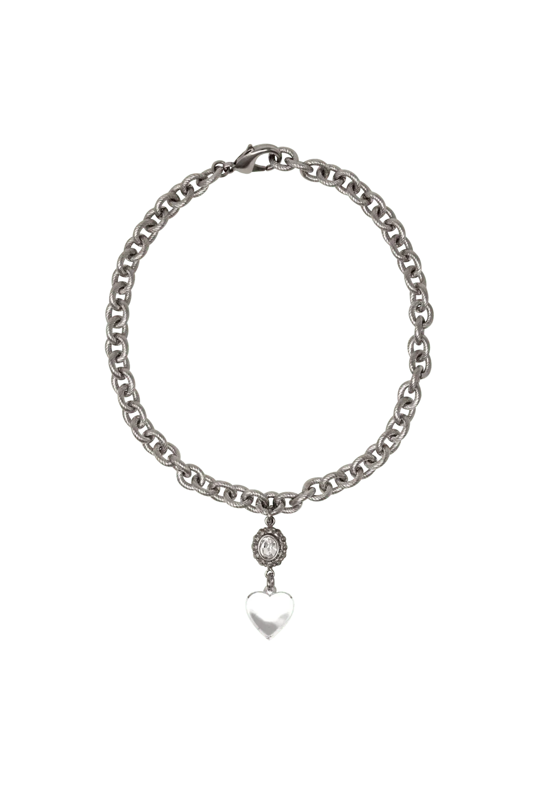 TRANSPARENT HEART CHARM NECKLACE