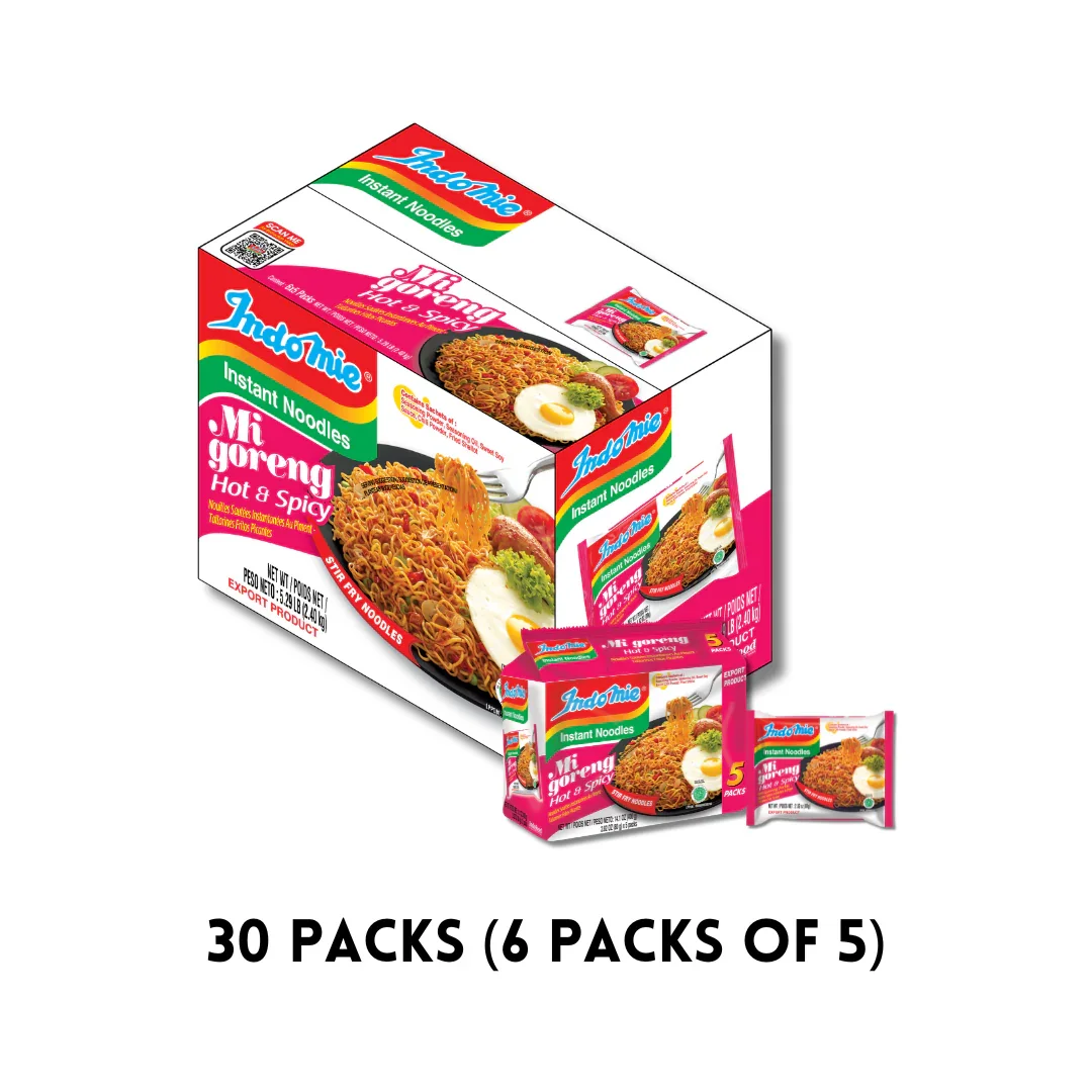 Indomie Mi Goreng Hot & Spicy Instant Noodles - 30 Pack