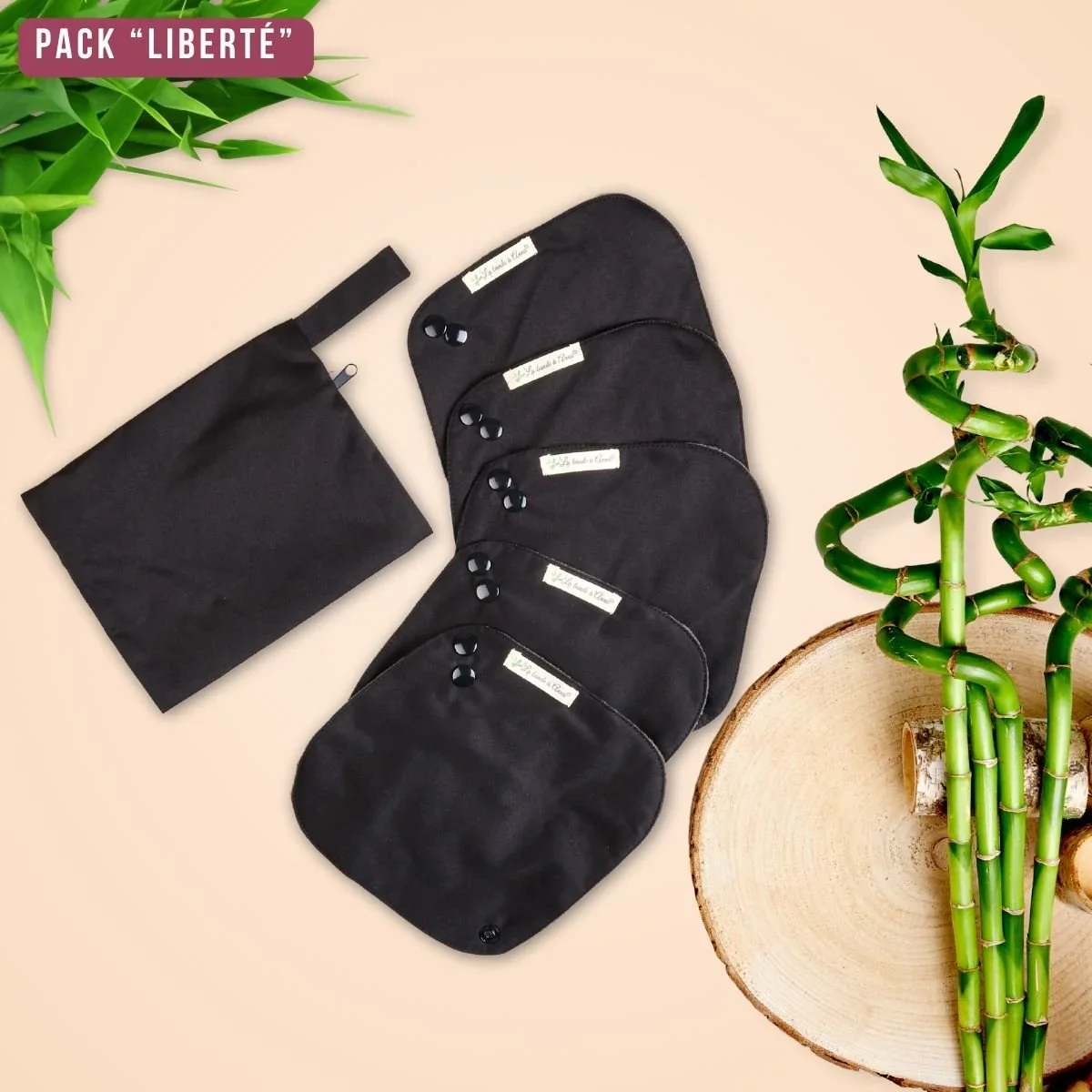 Flux légers et protège-slips, pack "Liberté" pads menstruels réutilisables