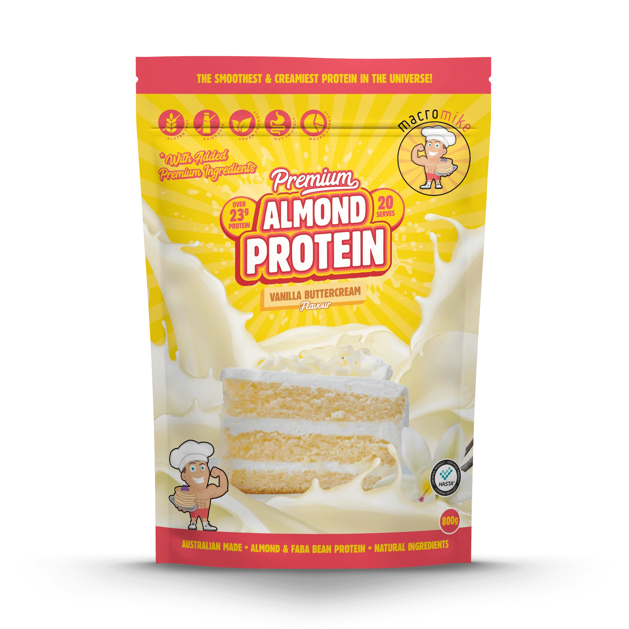 Vanilla Buttercream Premium Almond Protein (800g Bag)